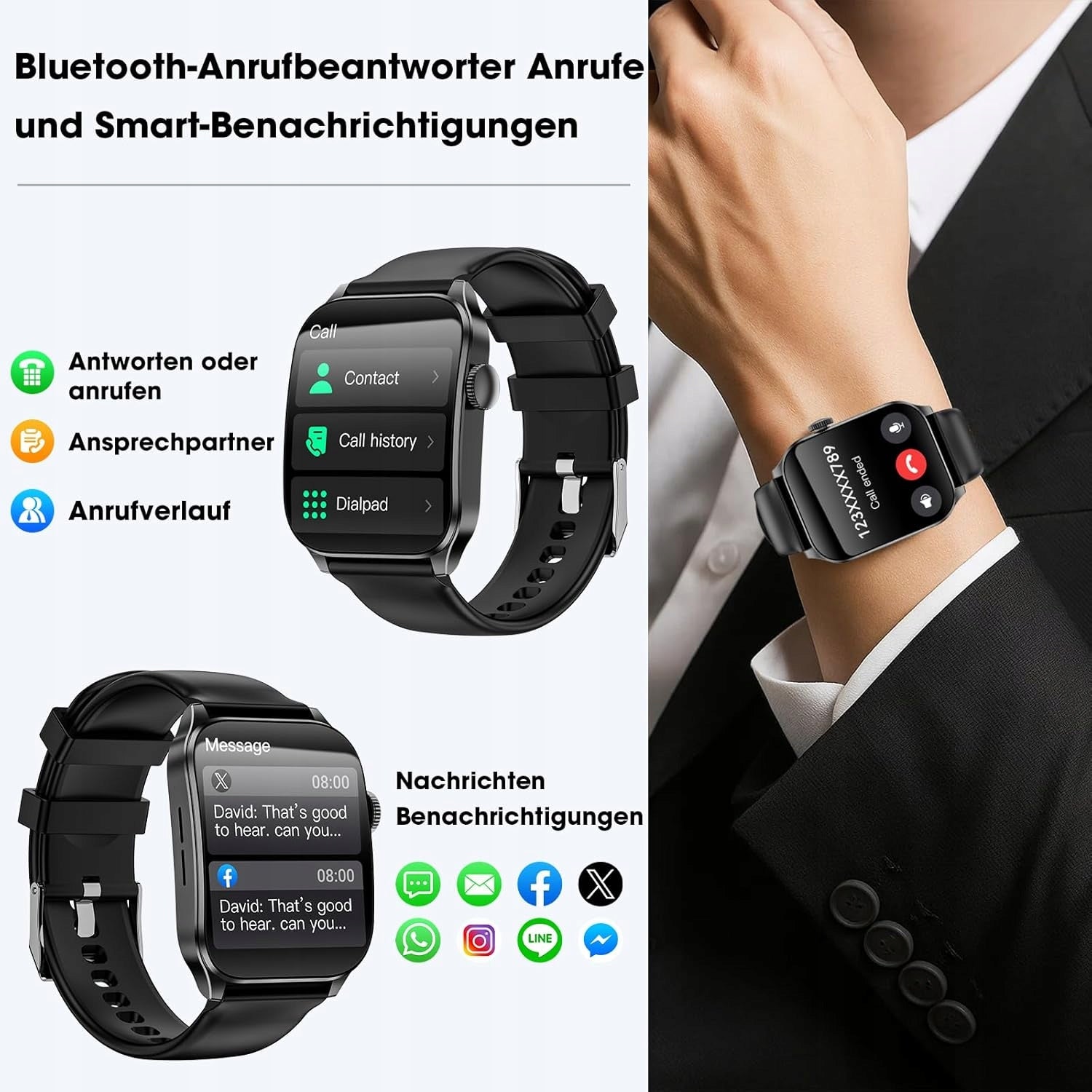 SMARTWATCH 1.91", BT TALK, PULSE, SLEEP, 120+ SPORTS, ANDROID IOS, BLACK Packaging status original