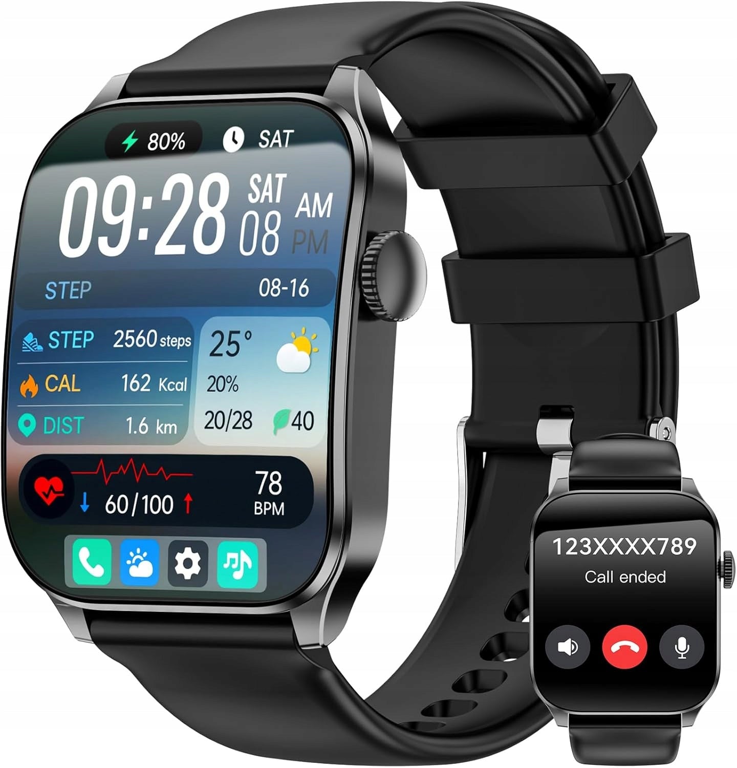 SMARTWATCH 1.91", BT TALK, PULSE, SLEEP, 120+ SPORTS, ANDROID IOS, BLACK