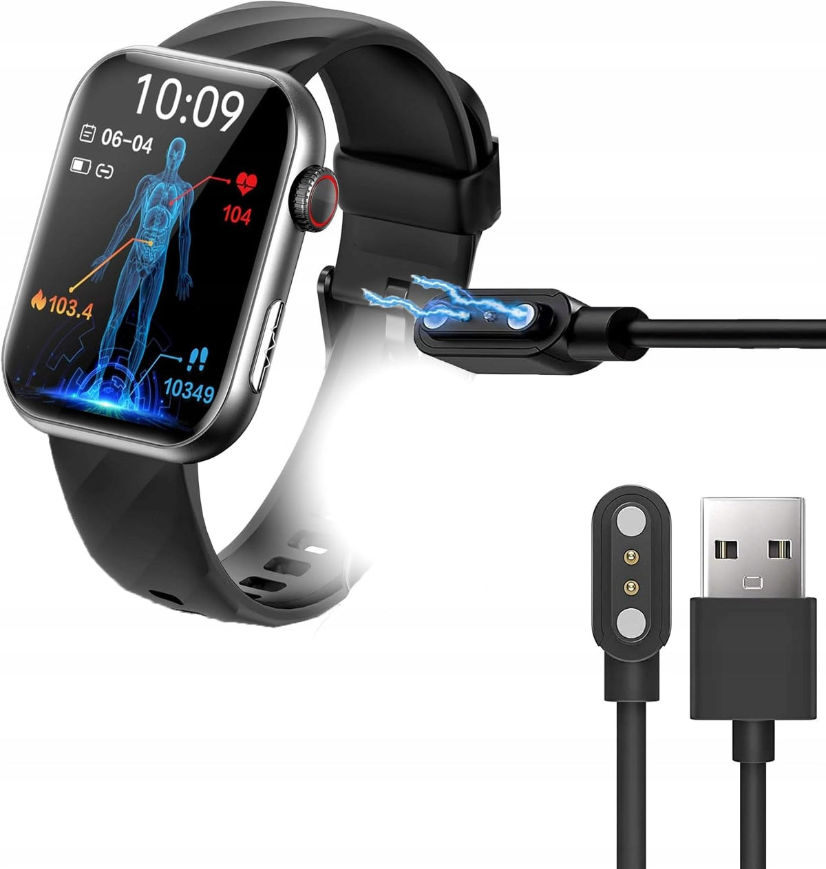 SMARTWATCH BT SQUARE CASE 1,96'' IP68 NX13 BLACK