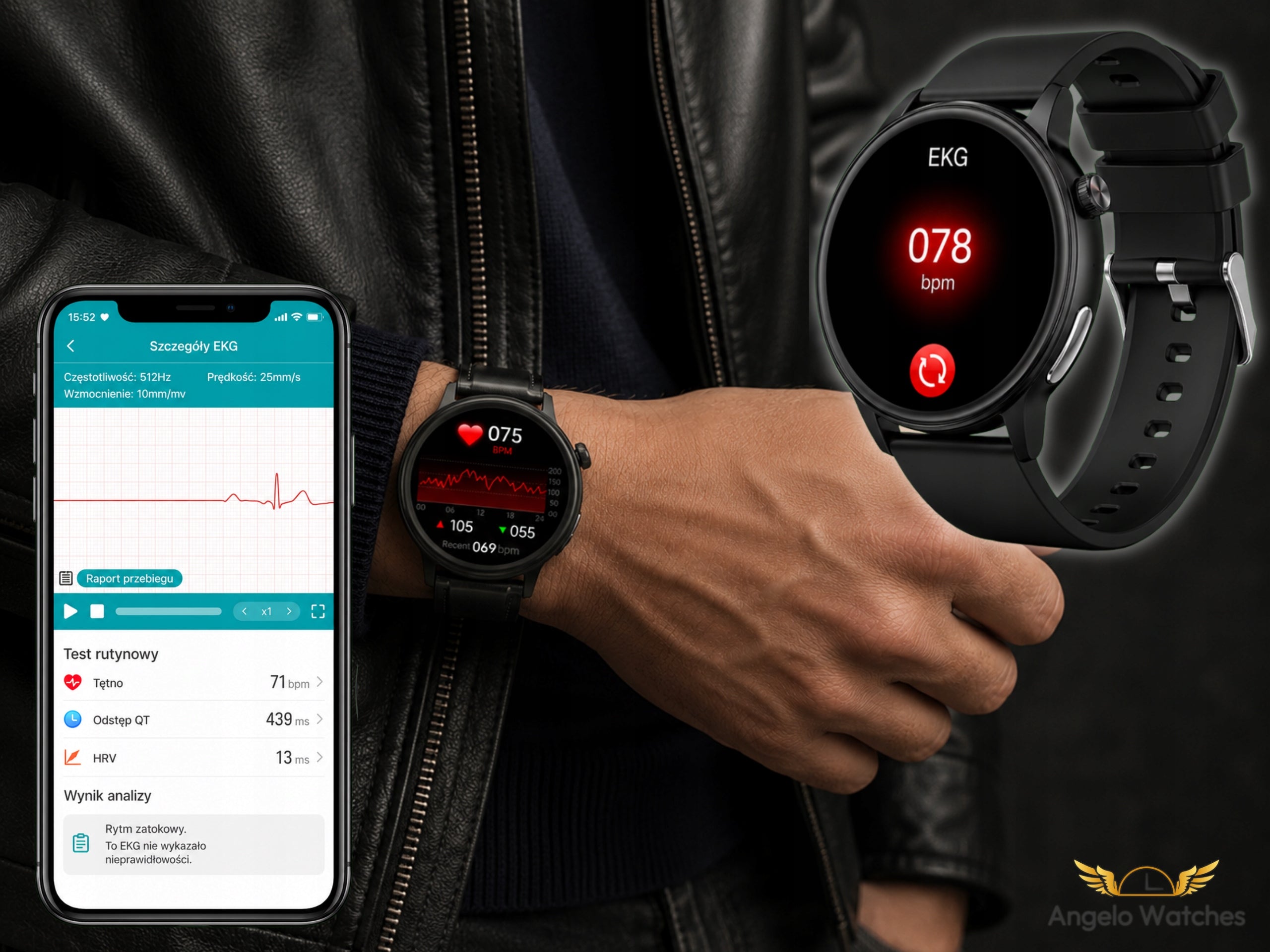 SMARTWATCH CARDIOWATCH FOR SENIOR ECG PPG TALK PRESSURE MENU POLISH Packaging status original