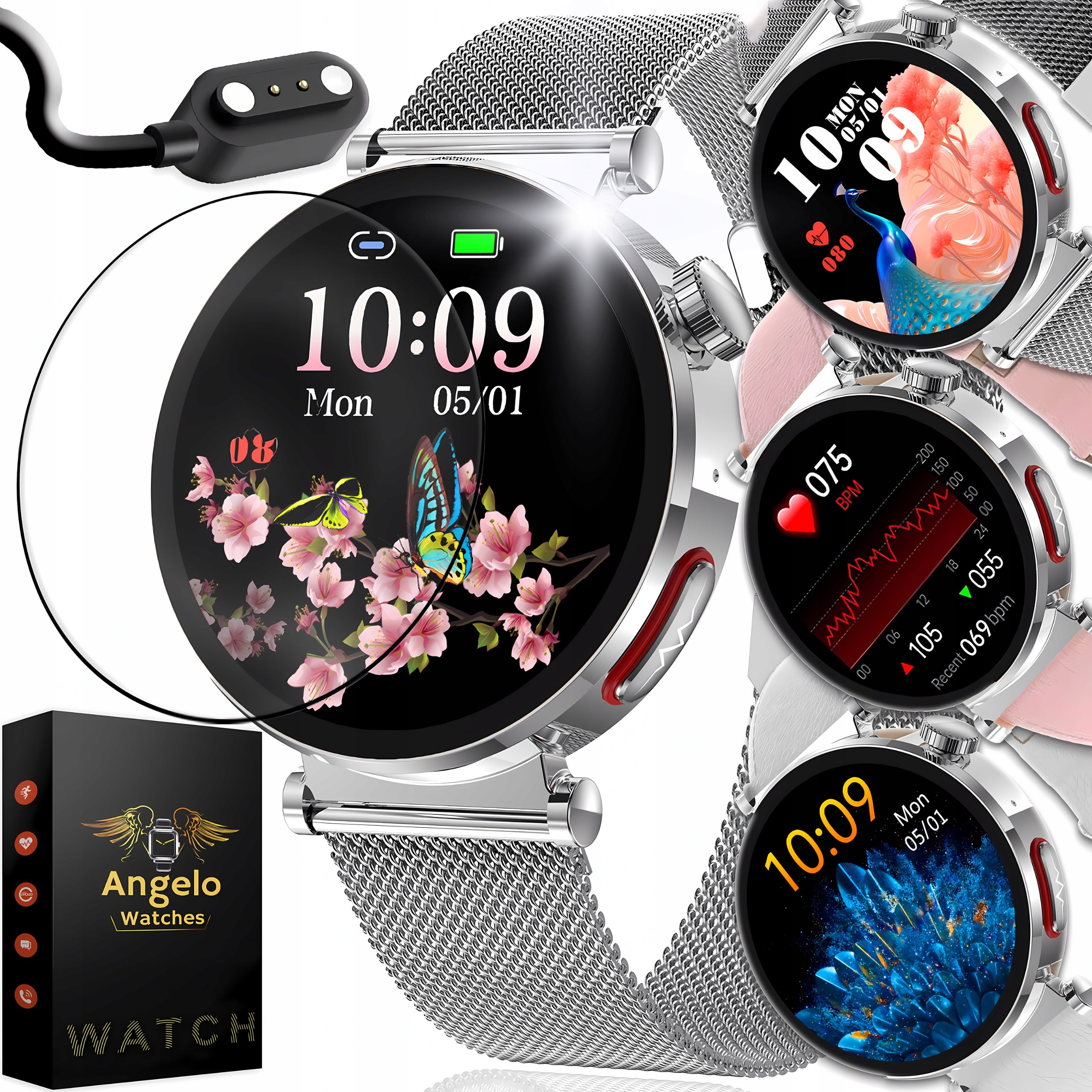 SMARTWATCH CARDIOWATCH WOMEN'S SUGAR MEASUREMENT PRESSURE PPG EKG HRV MENU PL