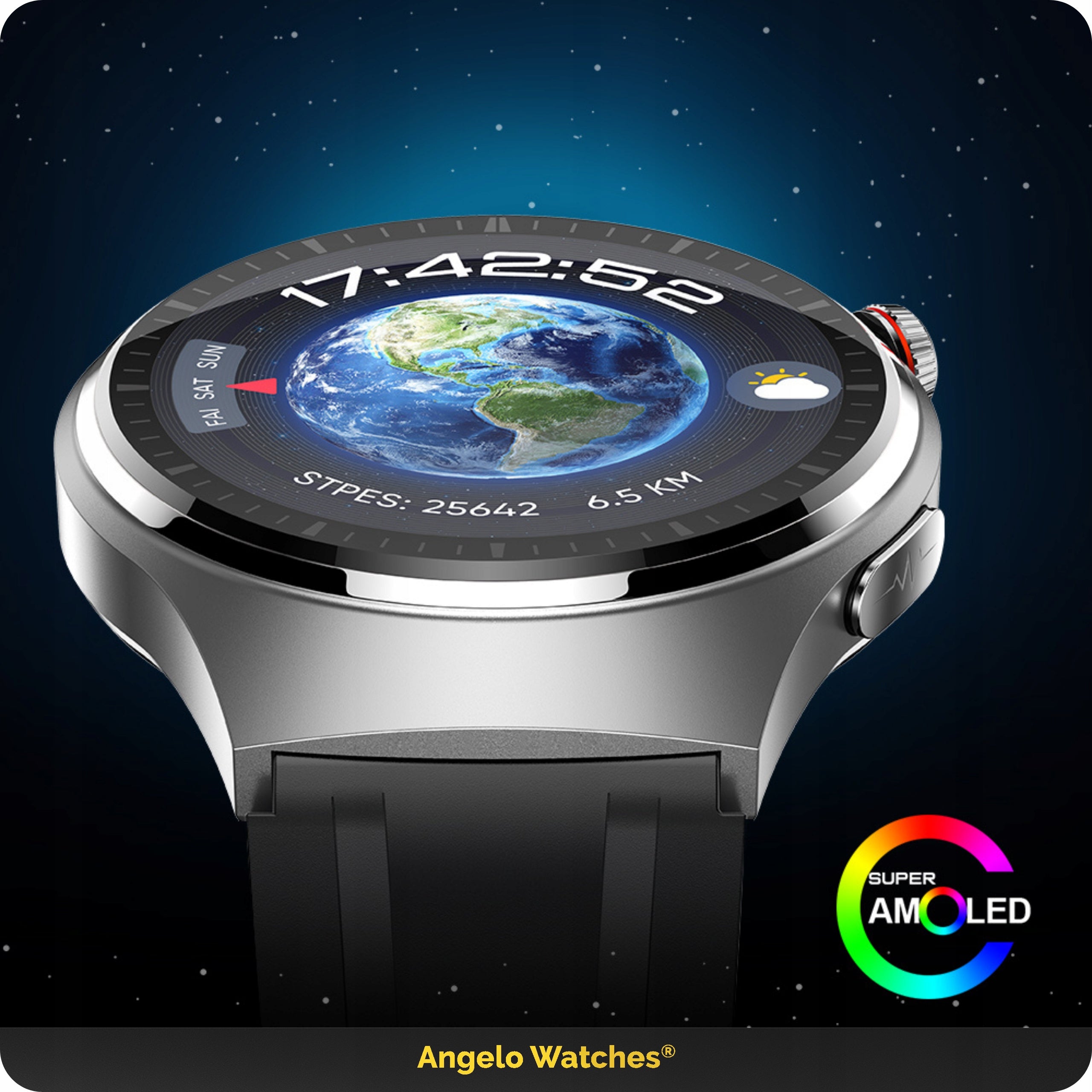 SMARTWATCH CARDIOWATCH WOMEN'S WATCH TALK PRESSURE SMS EKG HRV MENU PL Brand Angelo Watches