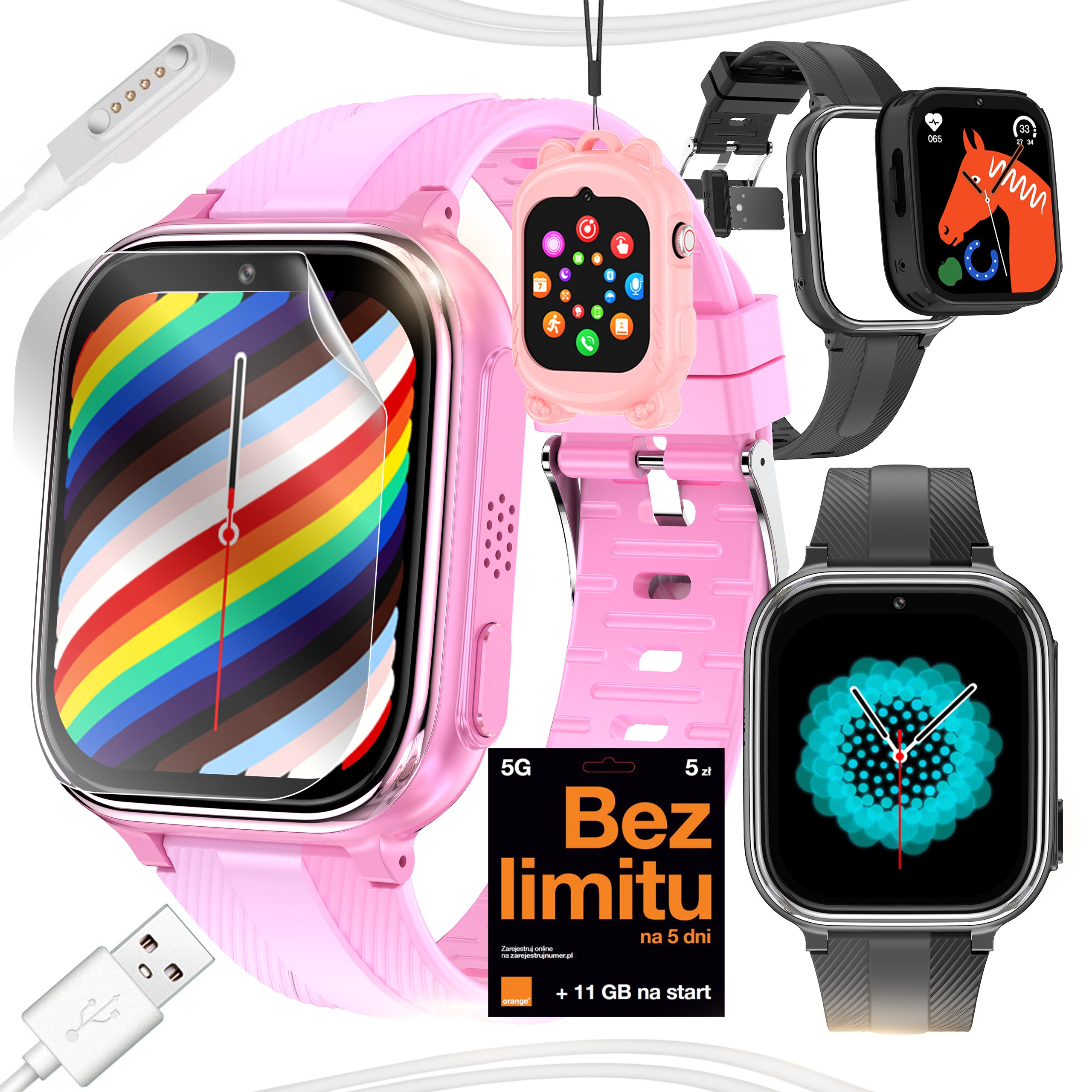 SMARTWATCH CHILDREN'S WATCH PHONE 4G SMS CALLS WITH GAMES POLISH MENU