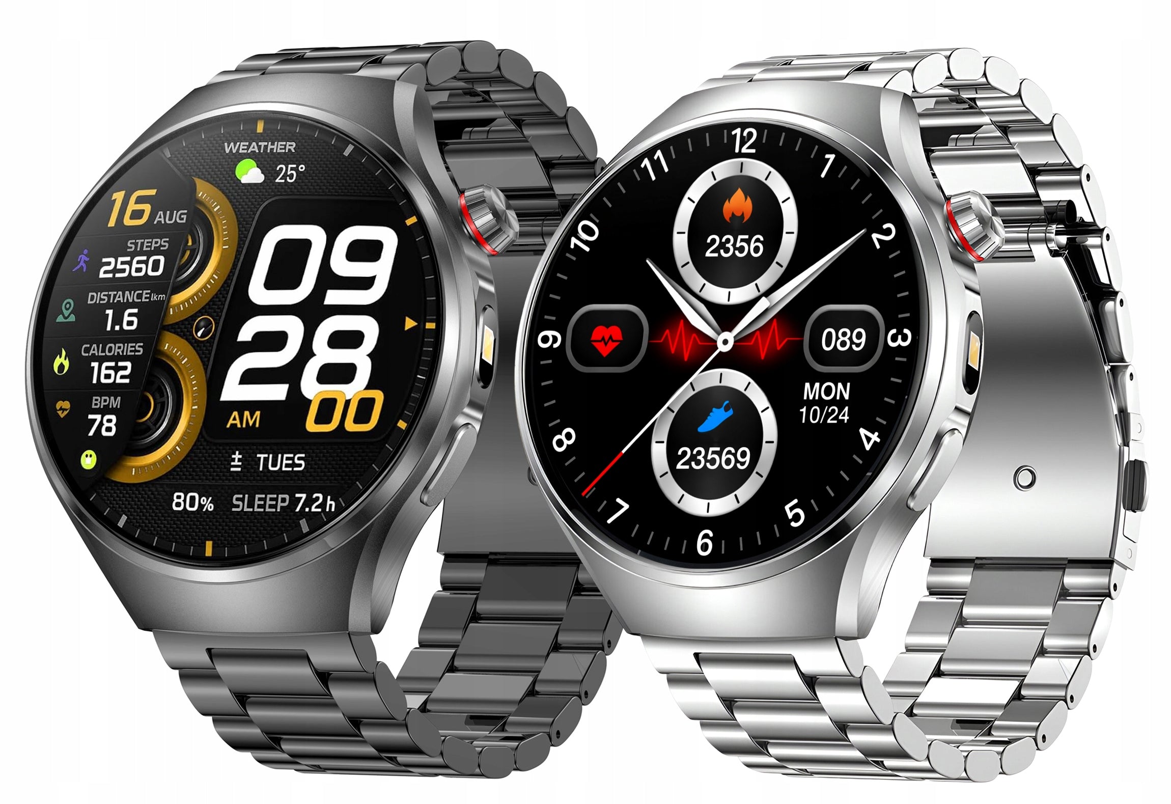 SMARTWATCH EKG FLASHLIGHT AMOLED WATCH WITH GLUCOSE BLOOD PRESSURE MONITOR TALK HRV Packaging status original