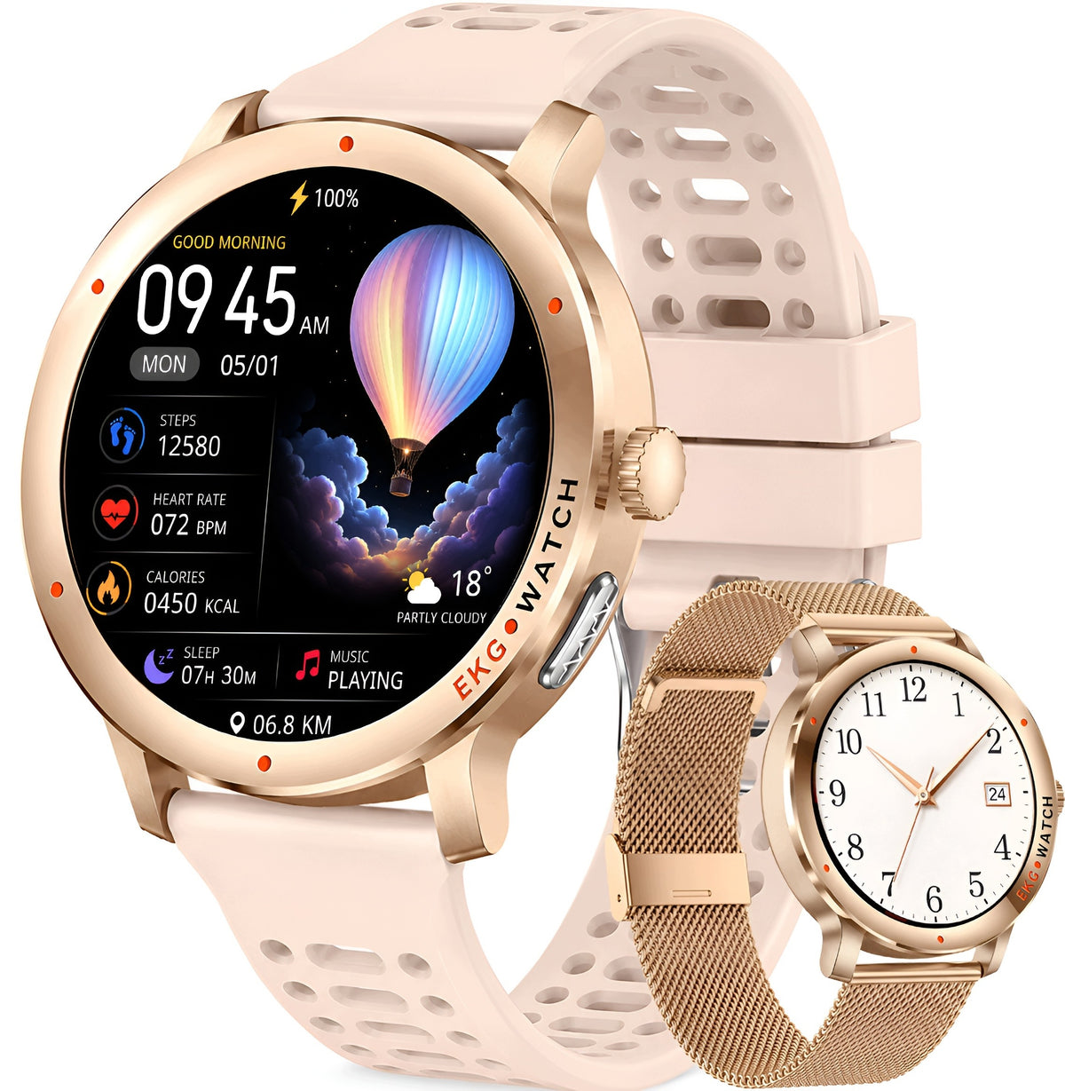SMARTWATCH EKG HRV WATCH FOR WOMAN TALK BLOOD PRESSURE MONITOR AMOLED PL Brand Lazird