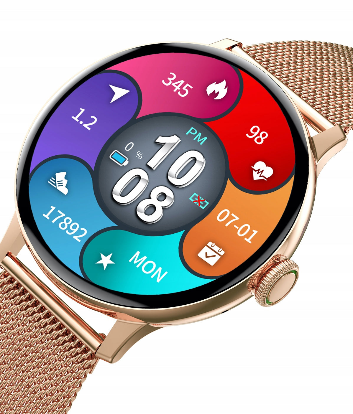 SMARTWATCH ELEGANT GOLD WOMEN'S WATCH TALK MENU PL BRACELET Packaging status original