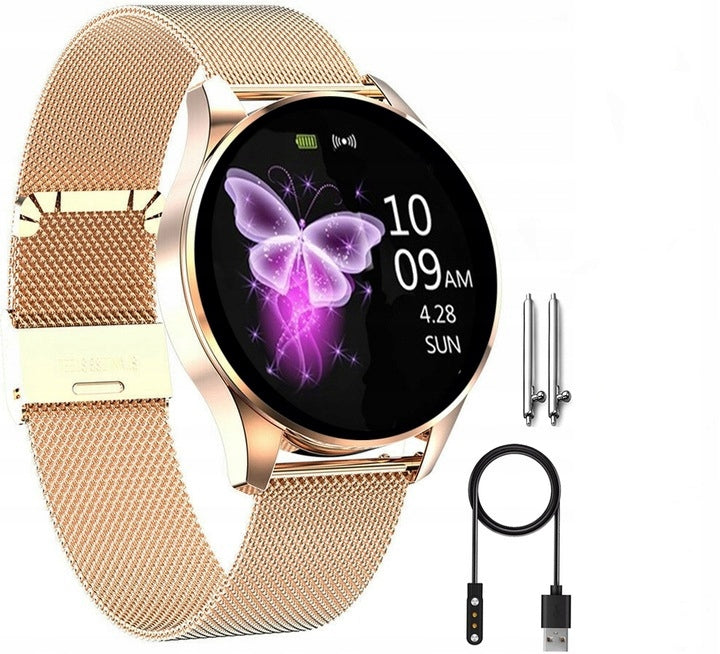SMARTWATCH ELEGANT GOLD WOMEN'S WATCH TALK MENU PL MESH BRACELET Packaging status original