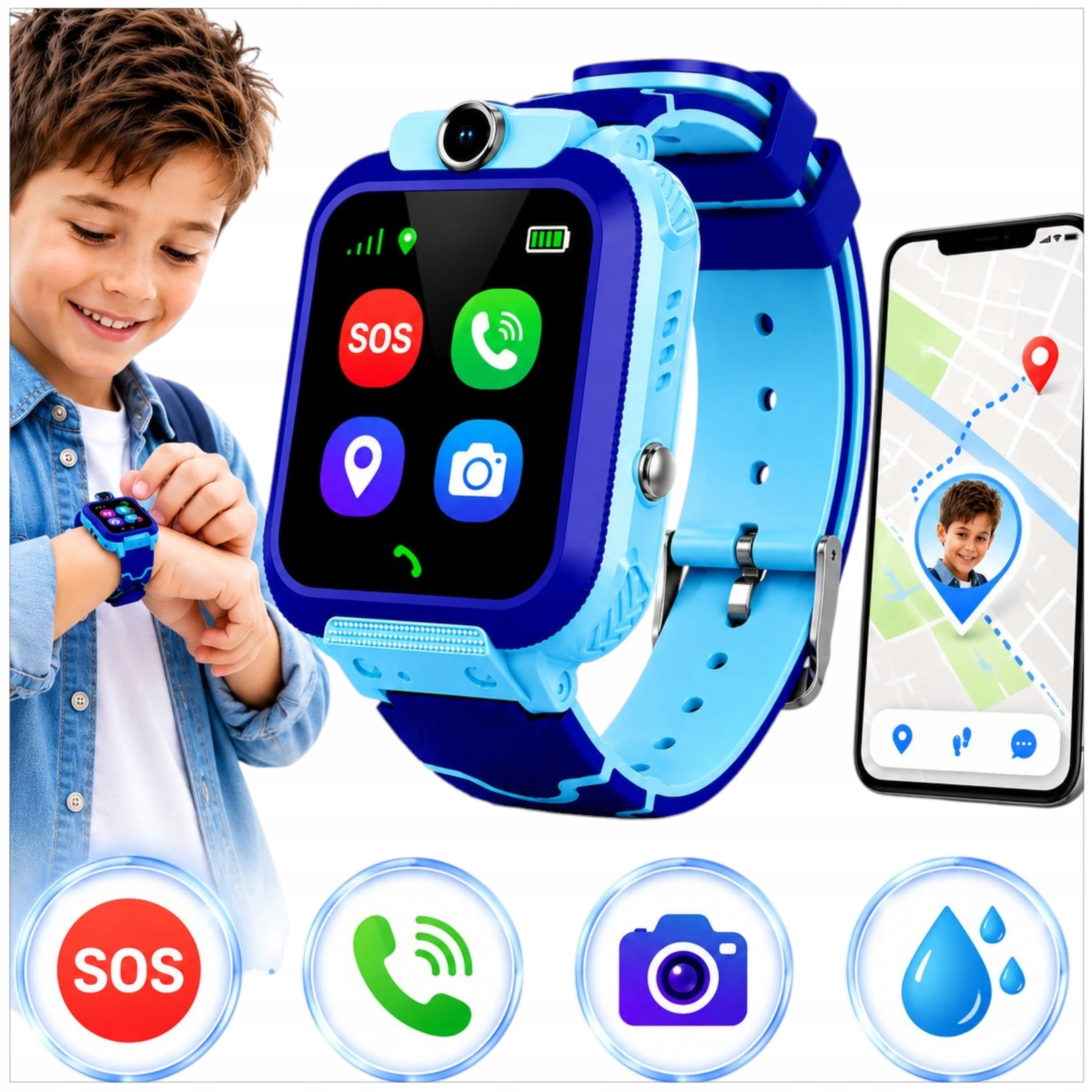 SMARTWATCH FOR CHILDREN BLUE WATERPROOF LOCATOR WATCH PHONE SMS Model other