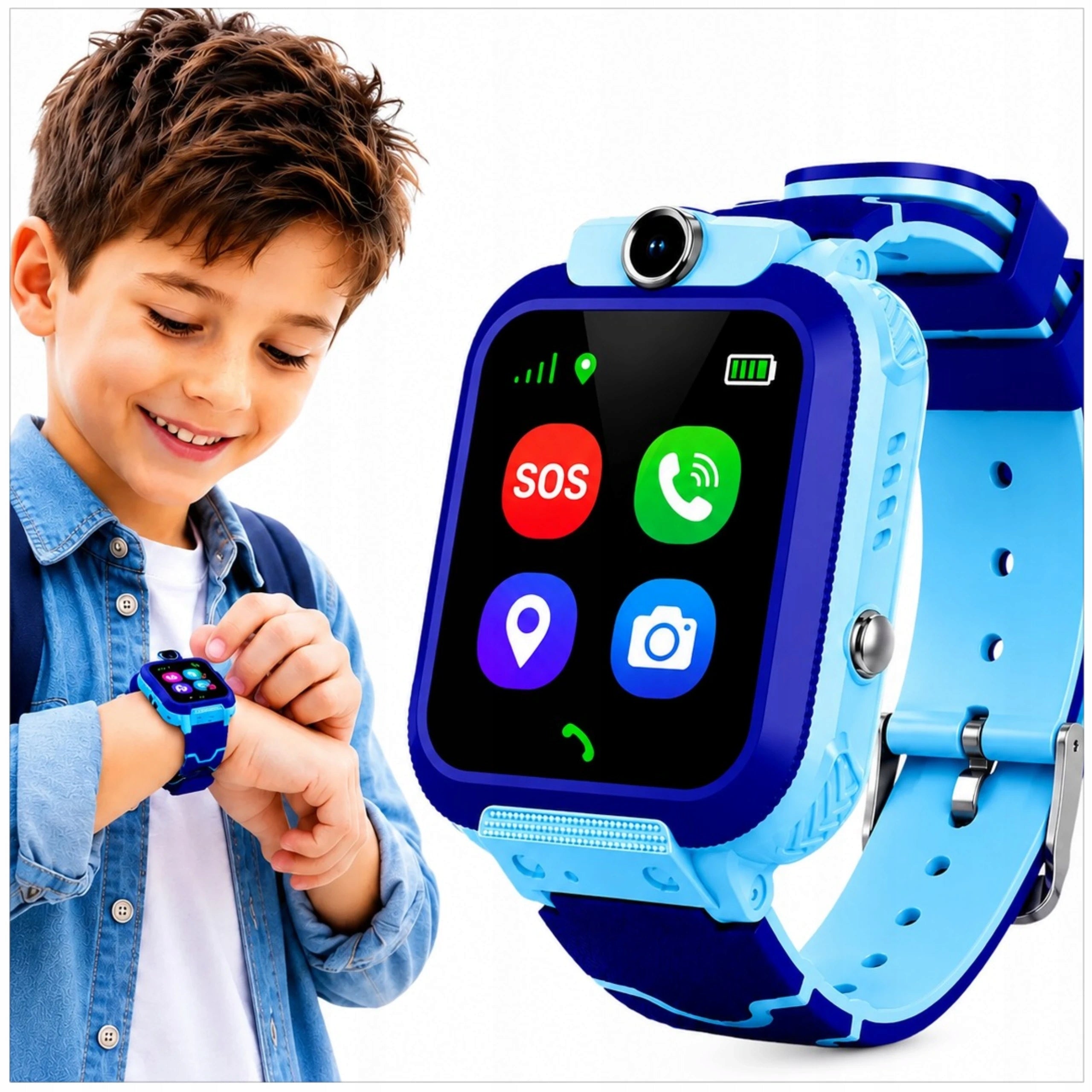 SMARTWATCH FOR CHILDREN BLUE WATERPROOF LOCATOR WATCH PHONE SMS