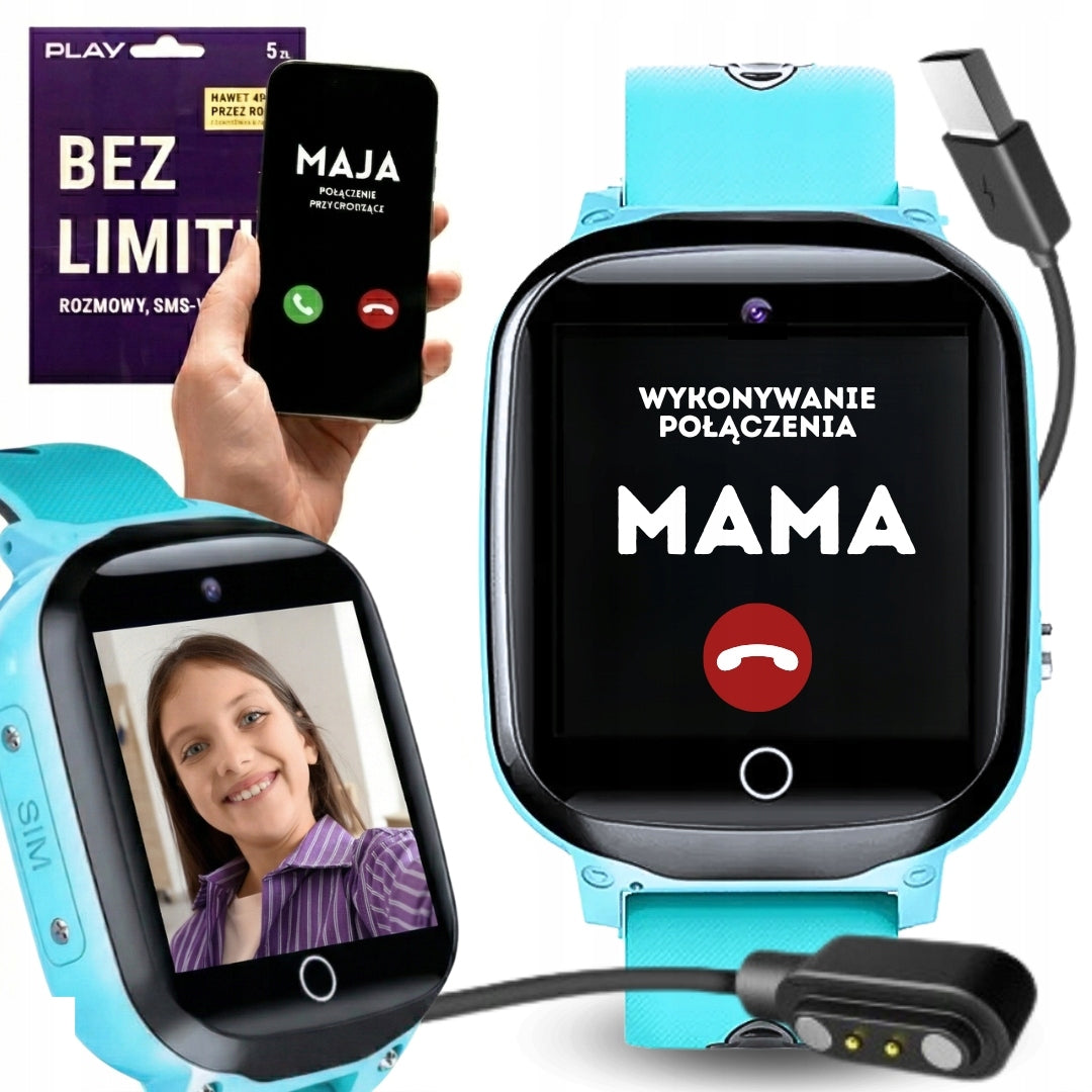 SMARTWATCH FOR CHILDREN CALLING SIM CARD POLISH MENU