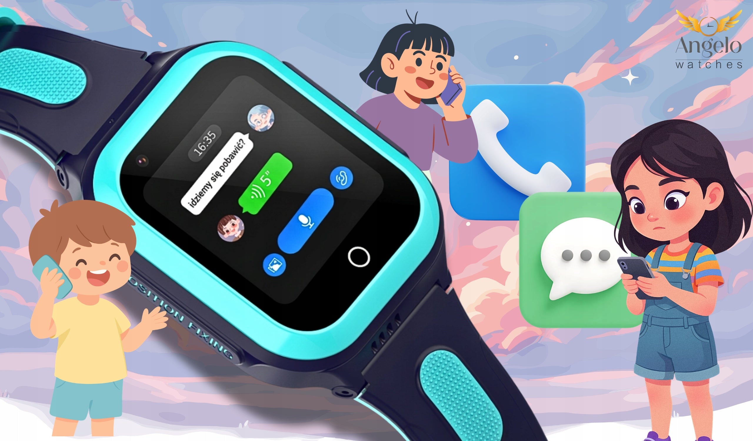 SMARTWATCH FOR CHILDREN GPS LOCATOR SOS CONVERSATIONS LEARNING TO PLAY CAMERA MENU PL Manufacturer code smartwatch dla dzieci kolorowy lokalizator