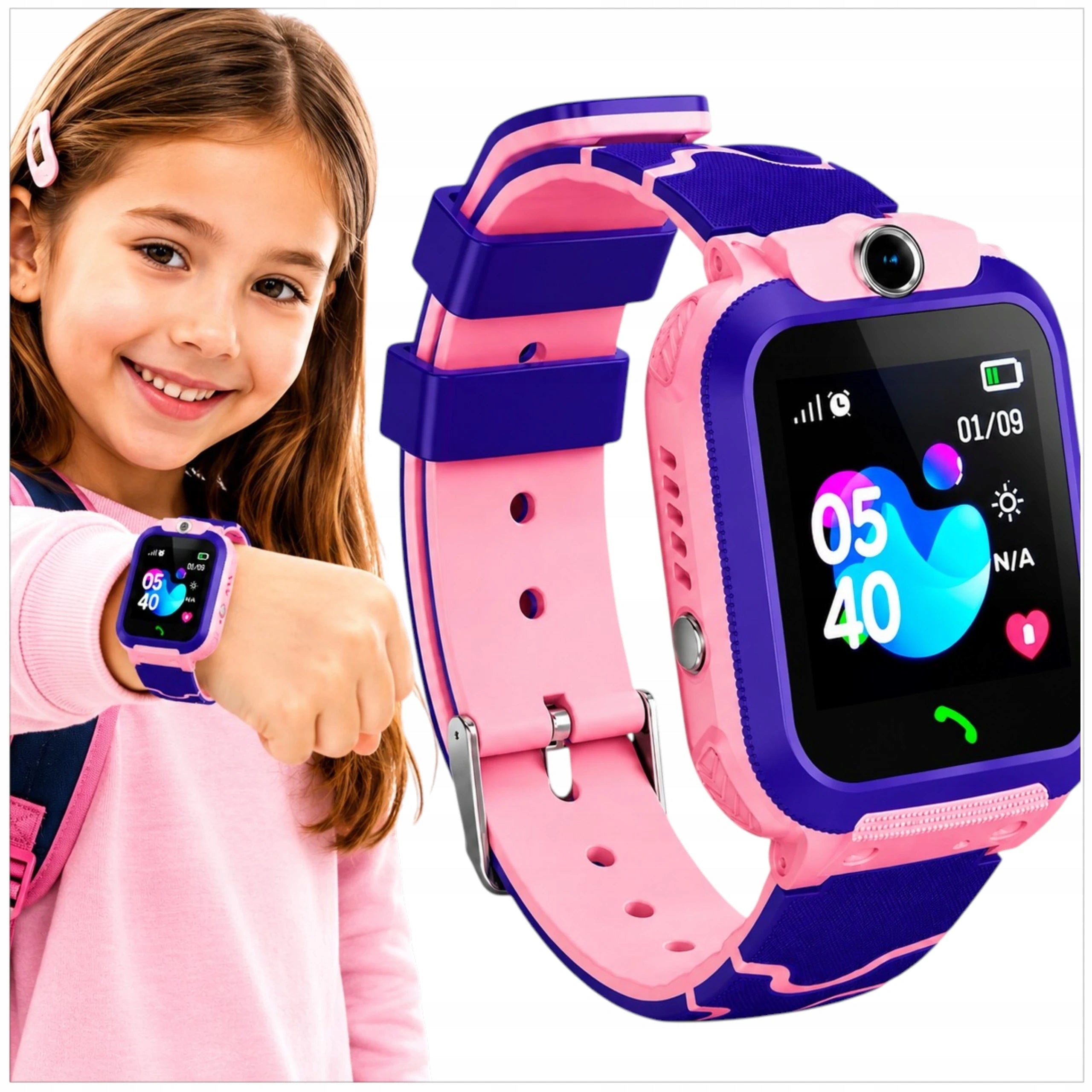 SMARTWATCH FOR CHILDREN PINK WATERPROOF LOCATOR WATCH PHONE SMS Packaging status original