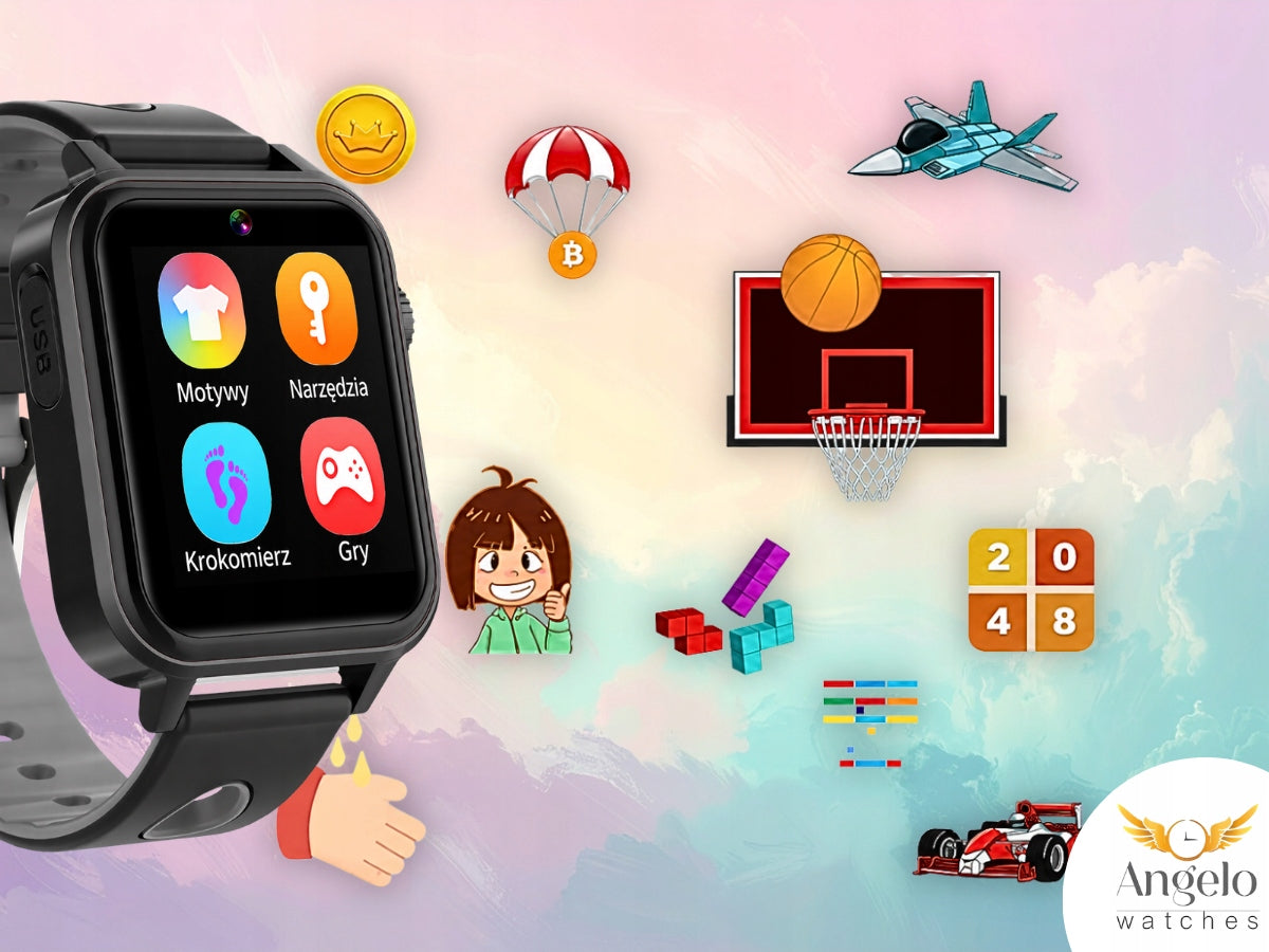 SMARTWATCH FOR CHILDREN SIM CARD CONVERSATION CAMERA GAMES VIDEO FLASHLIGHT CHILDREN Brand Angelo Watches
