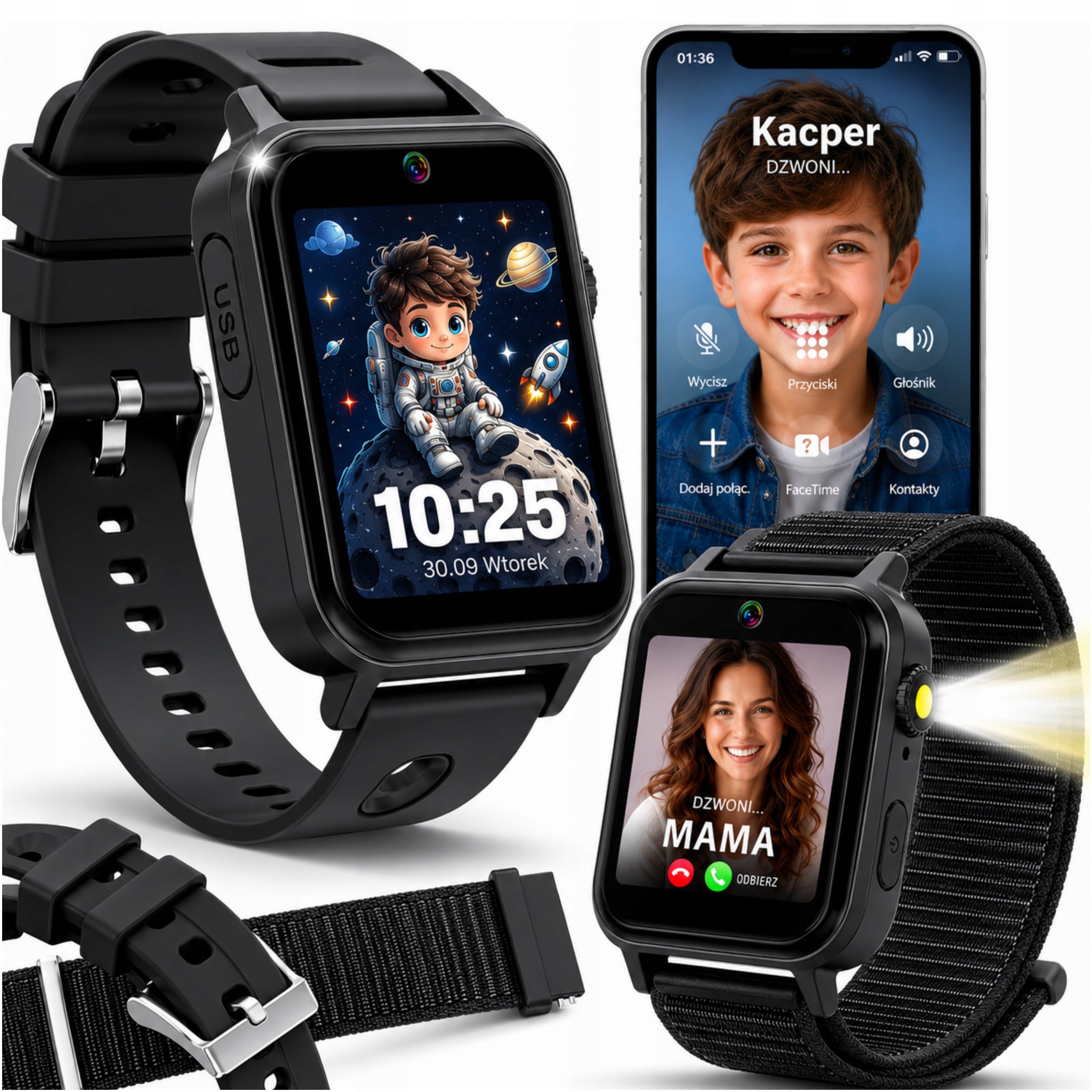 SMARTWATCH FOR CHILDREN SIM CARD CONVERSATION CAMERA GAMES VIDEO FLASHLIGHT CHILDREN