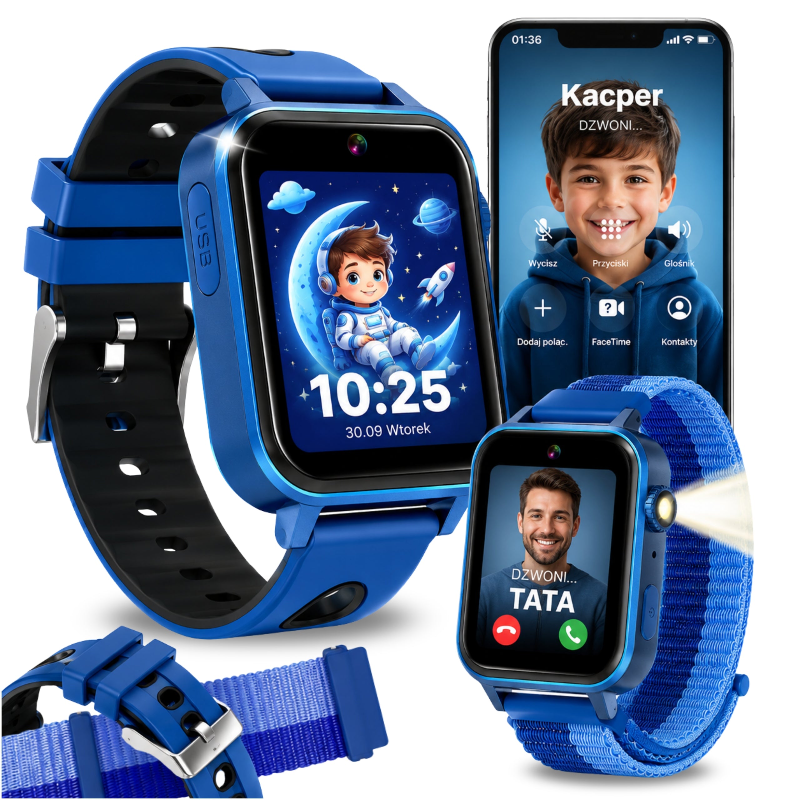 SMARTWATCH FOR CHILDREN SIM CARD CONVERSATION CAMERA GAMES VIDEO FLASHLIGHT CHILDREN