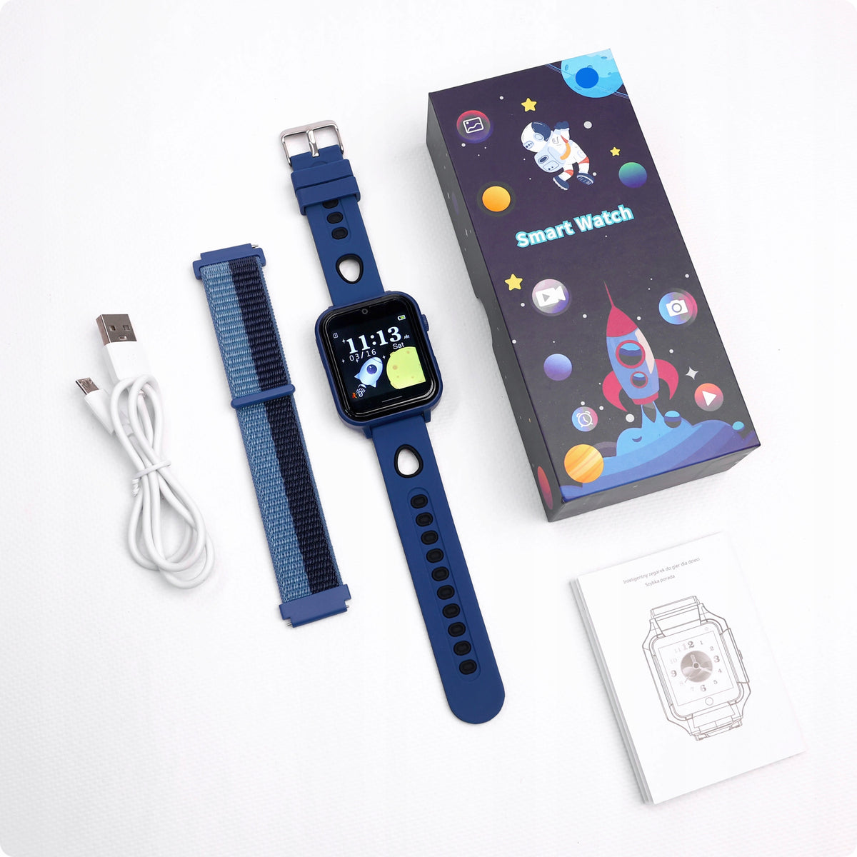 SMARTWATCH FOR CHILDREN SIM TALK GAMES MUSIC CAMERA PEDOMETER Manufacturer code smartwatch dla dziecka polskie menu zegarek