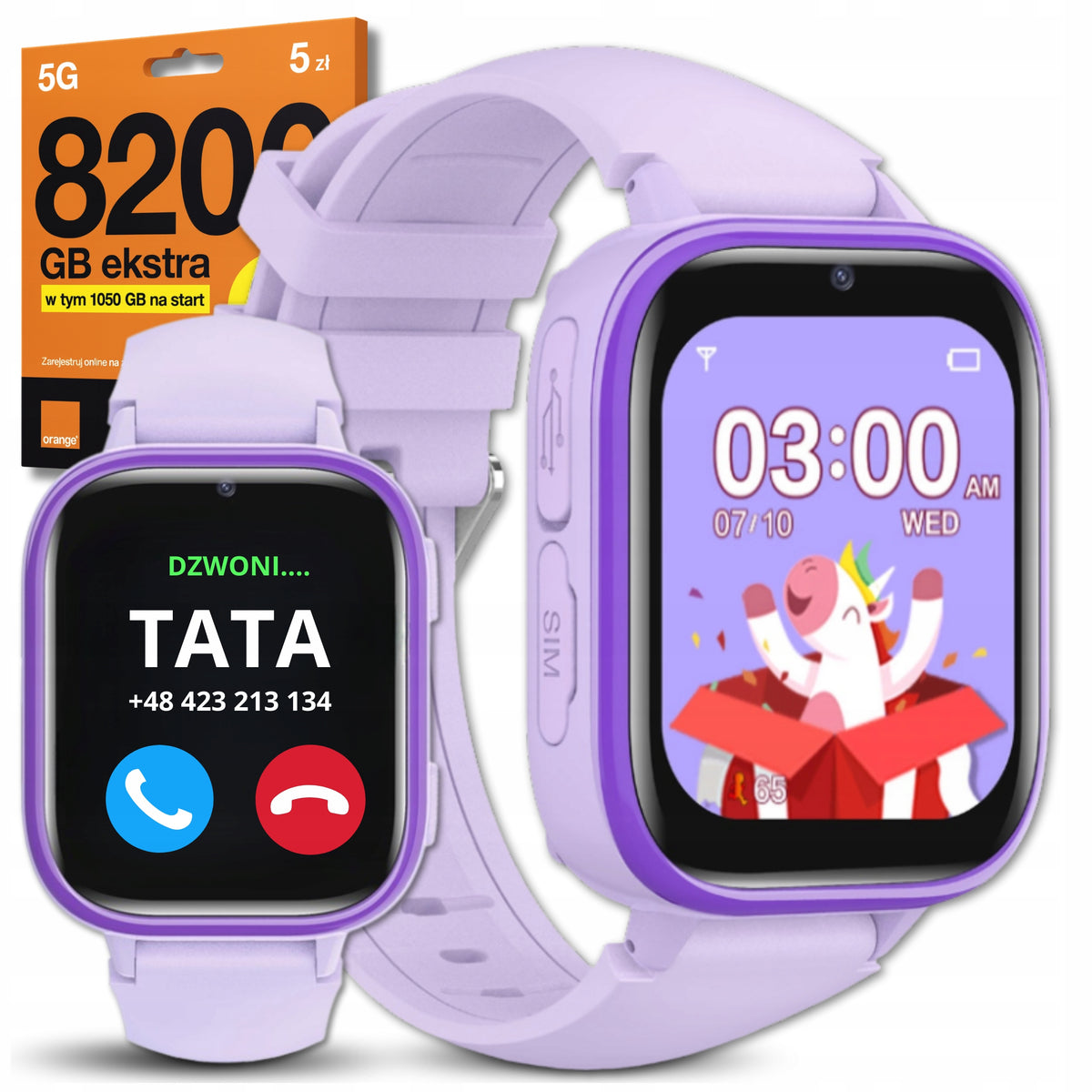 SMARTWATCH FOR KIDS WATCH CALLING PL MENU CAMERA PHONE + SIM CARD