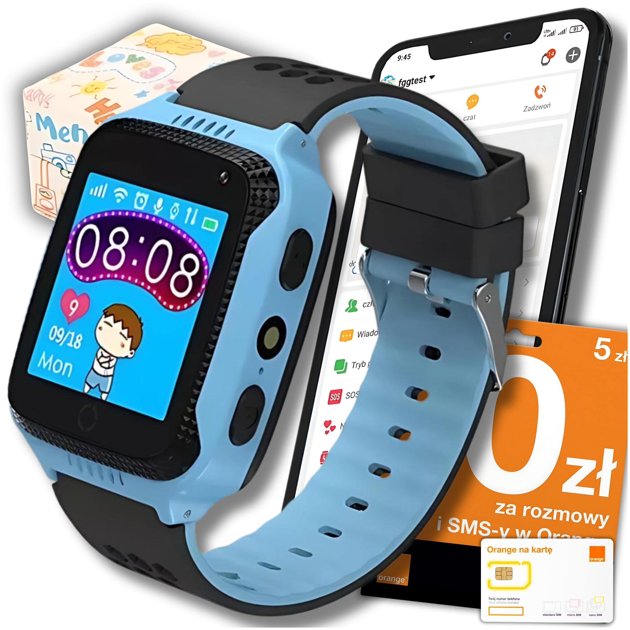 SMARTWATCH FOR KIDS WATCH GPS LOCATOR STEPS SLEEP + SIM CARD FREEBIE