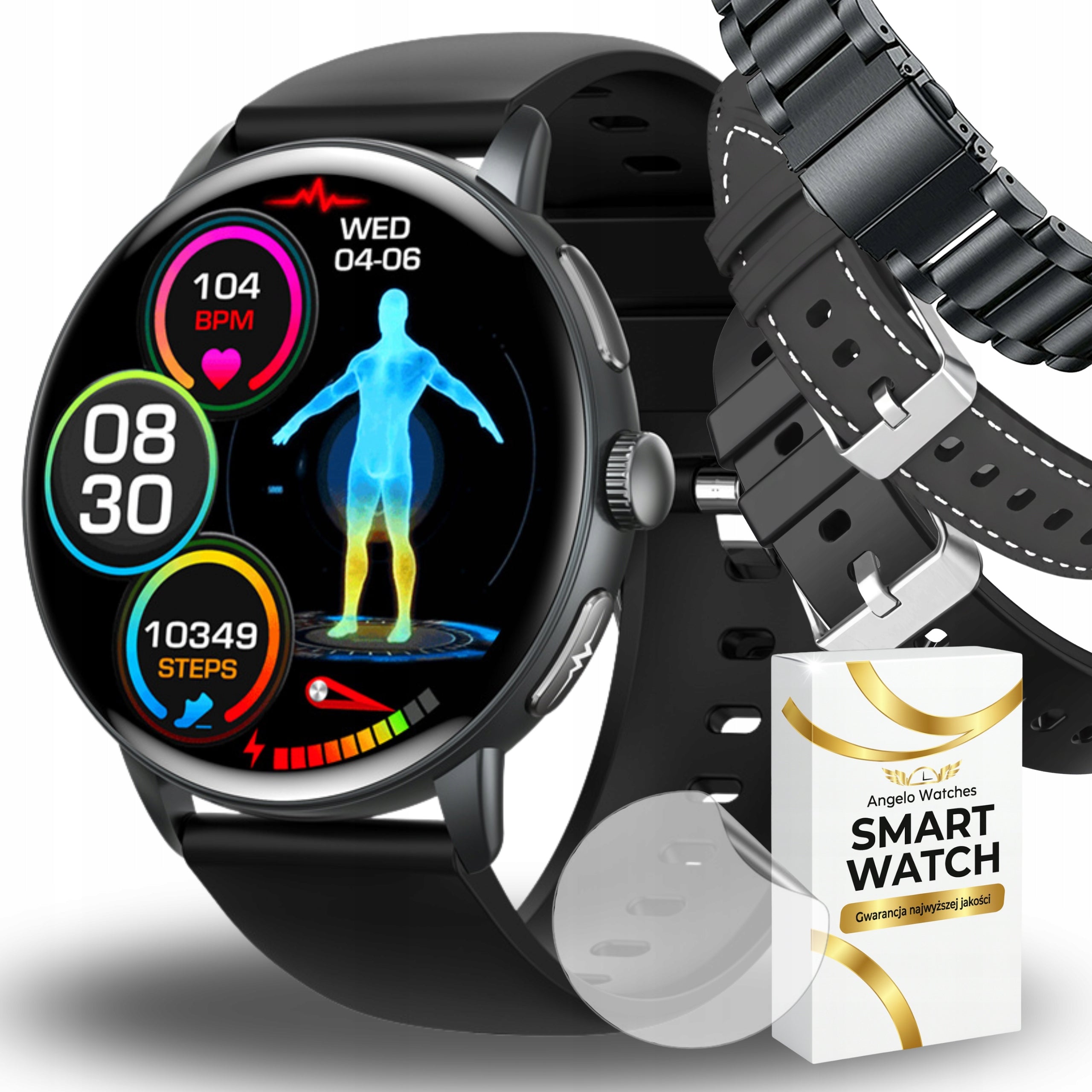 SMARTWATCH FOR SENIOR CARDIOWATCH ECG HRV PULSE PPG CALLS POLISH MENU