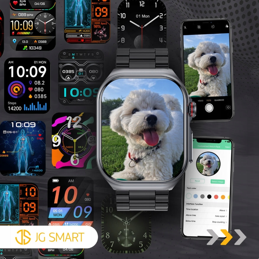SMARTWATCH FOR SENIOR MEN'S WATCH PRESSURE MEASUREMENT NOTIFICATION MENU PL Brand JG Smart