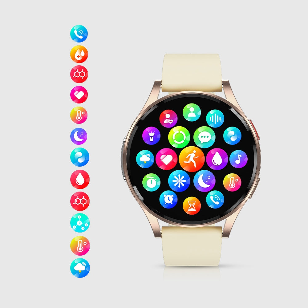 SMARTWATCH FOR SENIOR POLISH ECG MENU GLUCOSE TALK PRESSURE AMOLED Strap material other