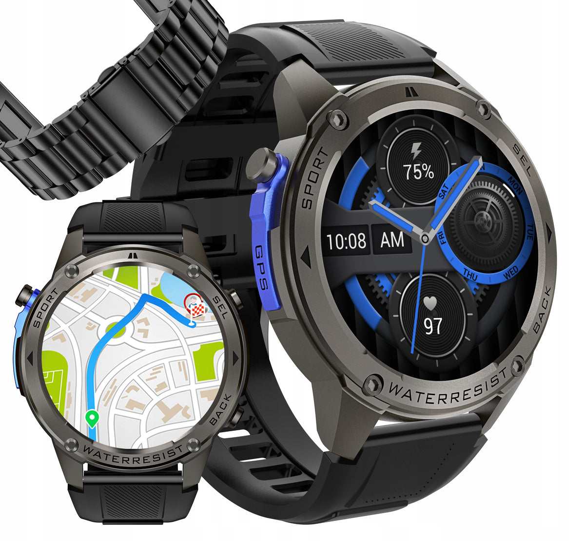 SMARTWATCH GPS AMOLED SPORT HEALTH CONVERSATION WATERPROOF 5ATM 500mAh Model DM56