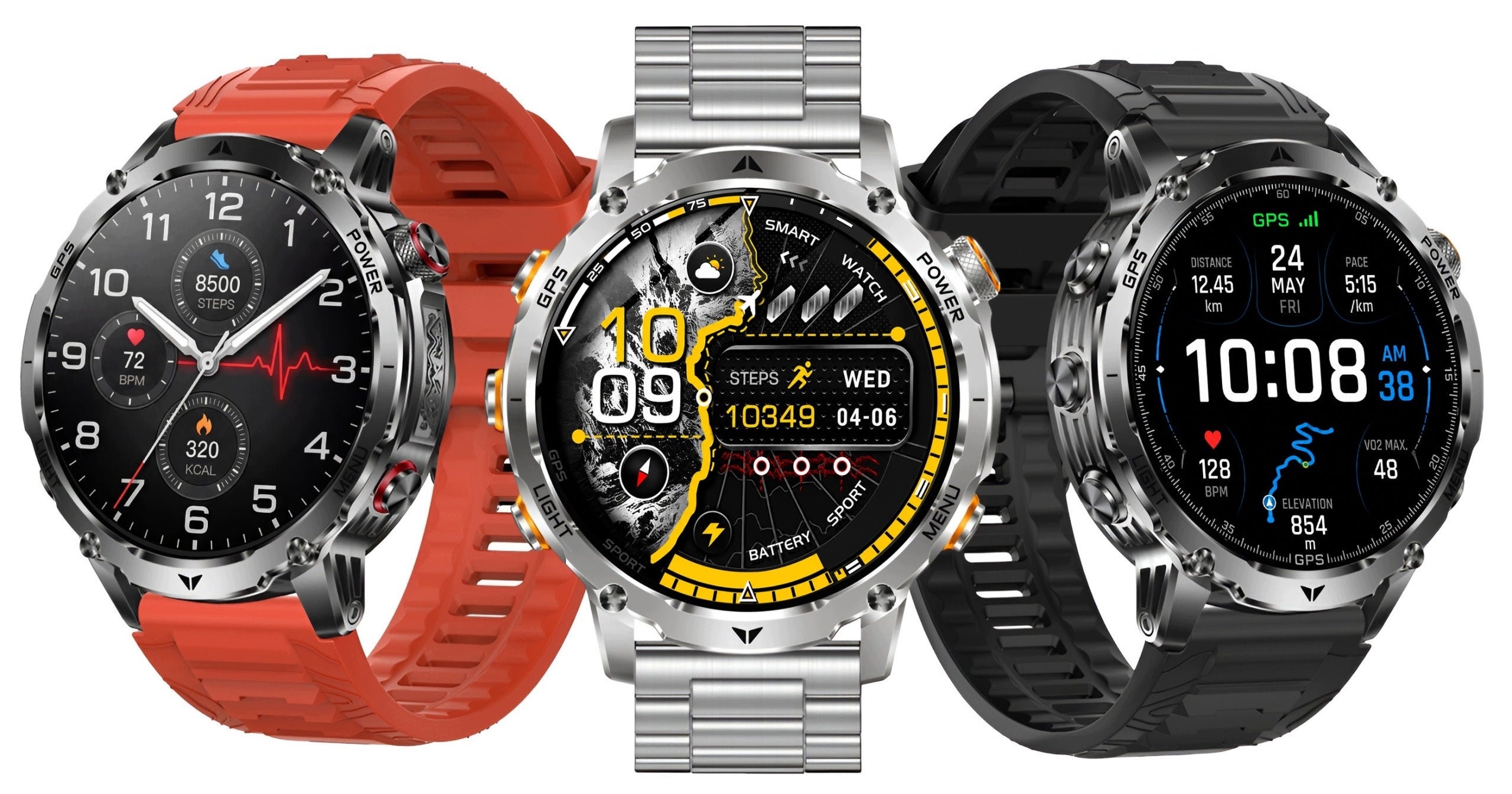 SMARTWATCH GPS FLASHLIGHT TALK BAROMETER COMPASS OXIMETER WATCH PULSE Brand Lazird