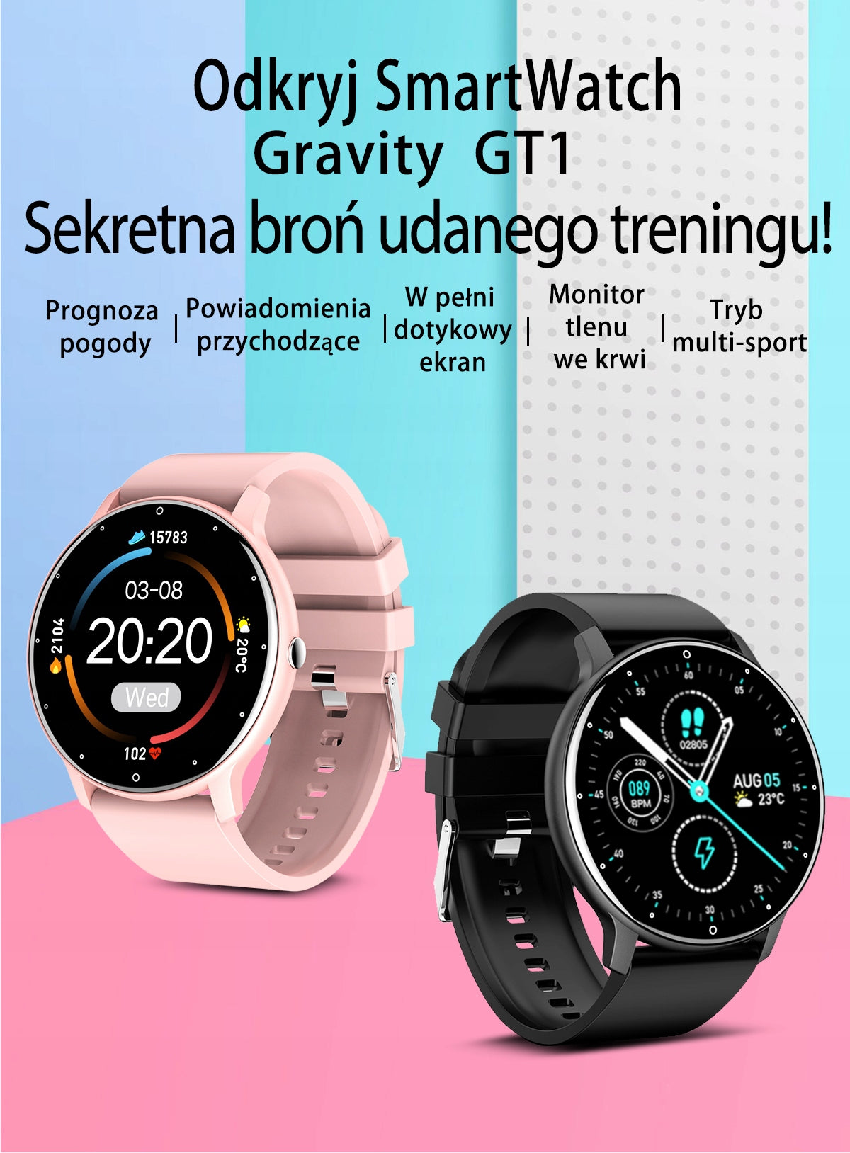 SMARTWATCH GRAVITY Women's watch Photos FB SMS Relaxation Batteries included yes