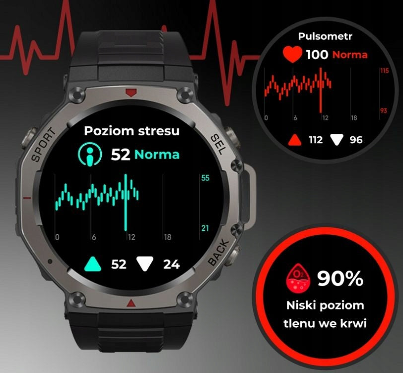 SMARTWATCH HAZAKI X5 AMOLED GPS WR50m 5BAR GLASS GORILLA GLASS BT54 Manufacturer code X5 GPS AMOLED WR50