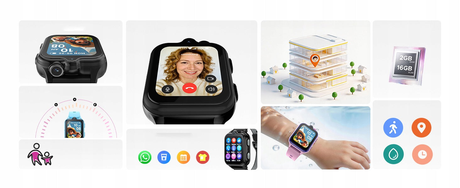 SMARTWATCH KIDS WATCH 4G LTE 2/16GB Waterproof GPS SMS CAMERA PL Brand DOOGEE
