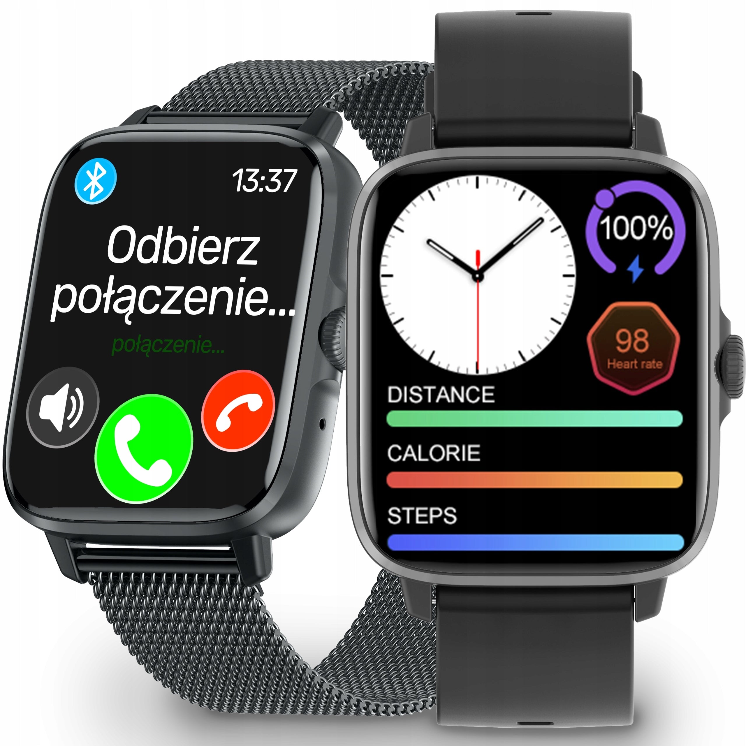 SMARTWATCH MEN'S AND WOMEN'S WATCH TALK SPORT PULSE APP MENU POLISH