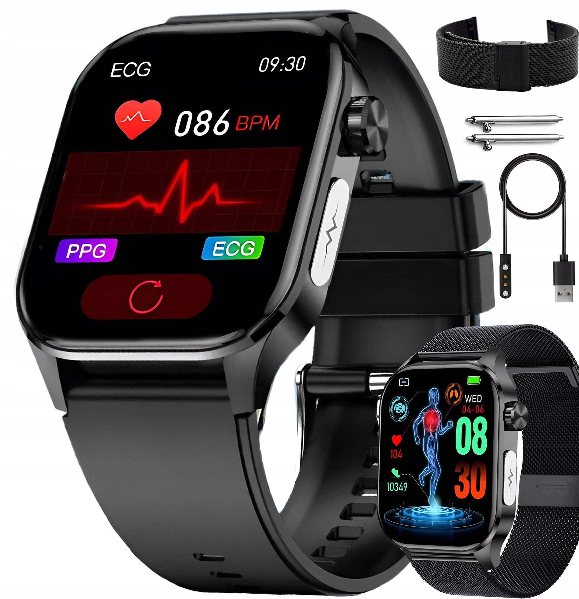 SMARTWATCH MEN'S ECG WATCH SUGAR MEASUREMENT FUNCTION CONVERSATION BLOOD PRESSURE MONITOR