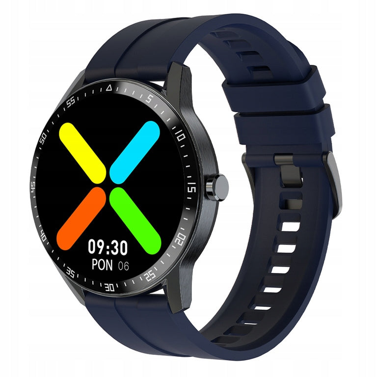 SMARTWATCH MEN'S G. Rossi SW018-5 black/blue OWN DIALS + ENGRAVING Color blue