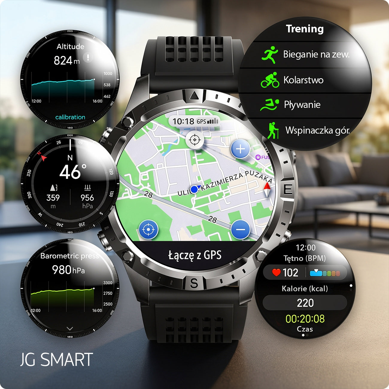 SMARTWATCH MEN'S GPS MAP WATCH WATERPROOF ASSISTANT AI AMOLED WHATSAPP Manufacturer code SMART WATCH AMOLED SPORT GPS MAPY AI MENU PL
