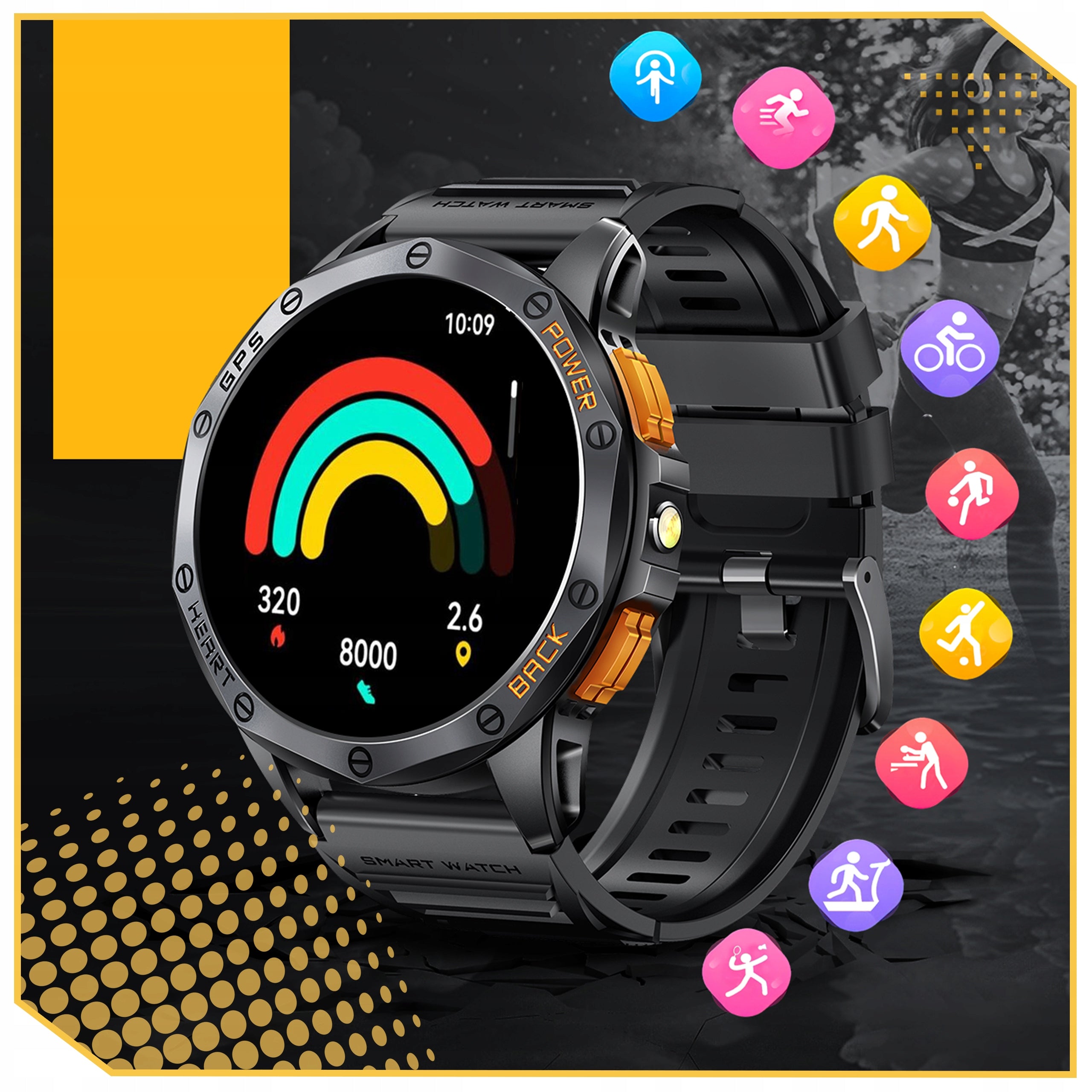 SMARTWATCH MEN'S GPS MENU POLISH WATERPROOF SPORTS TALK BT 5.3 AMOLED EAN (GTIN) 5906700047053
