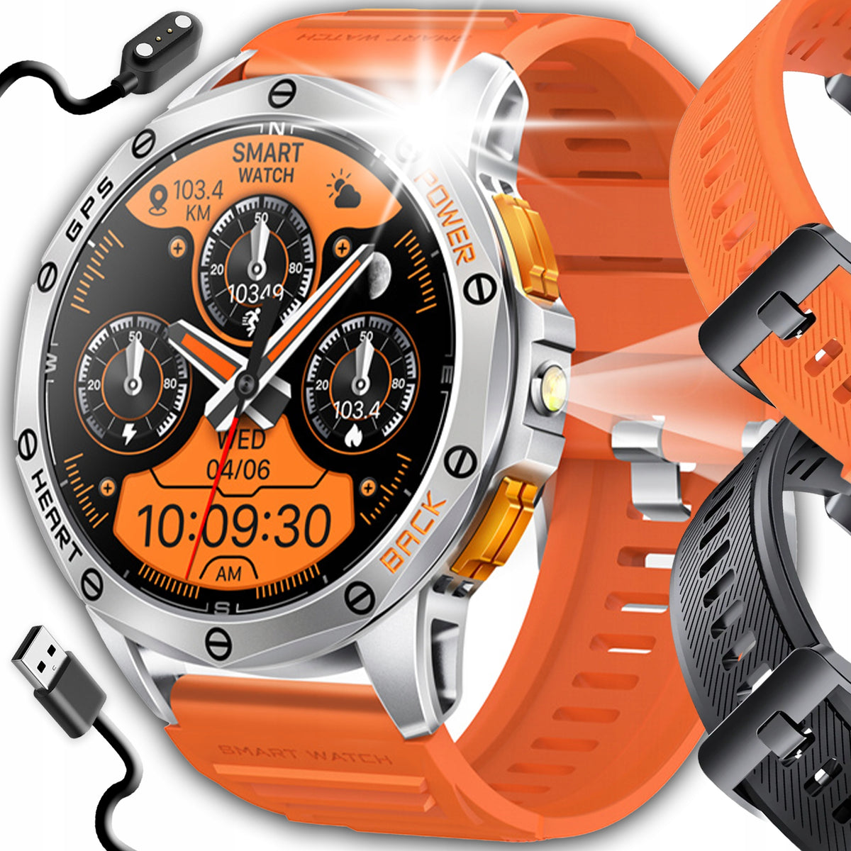 SMARTWATCH MEN'S GPS MENU POLISH WATERPROOF SPORTS TALK SMART WATCH PL Brand Angelo Watches