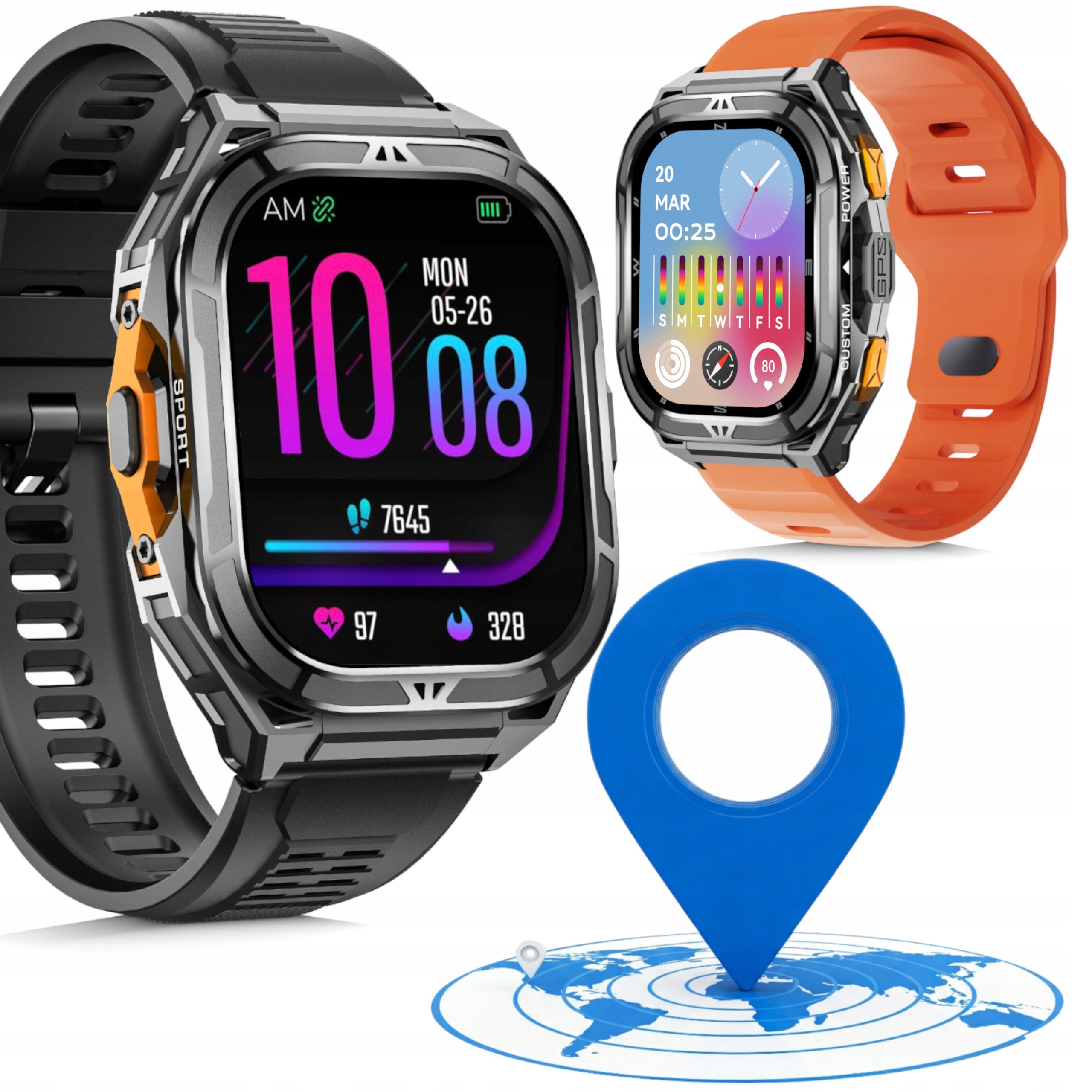SMARTWATCH MEN'S GPS SWIMMING WATERPROOF ATM 5 SLEEP WENOM TALK + 2STRIPS EAN (GTIN) 5906617960445