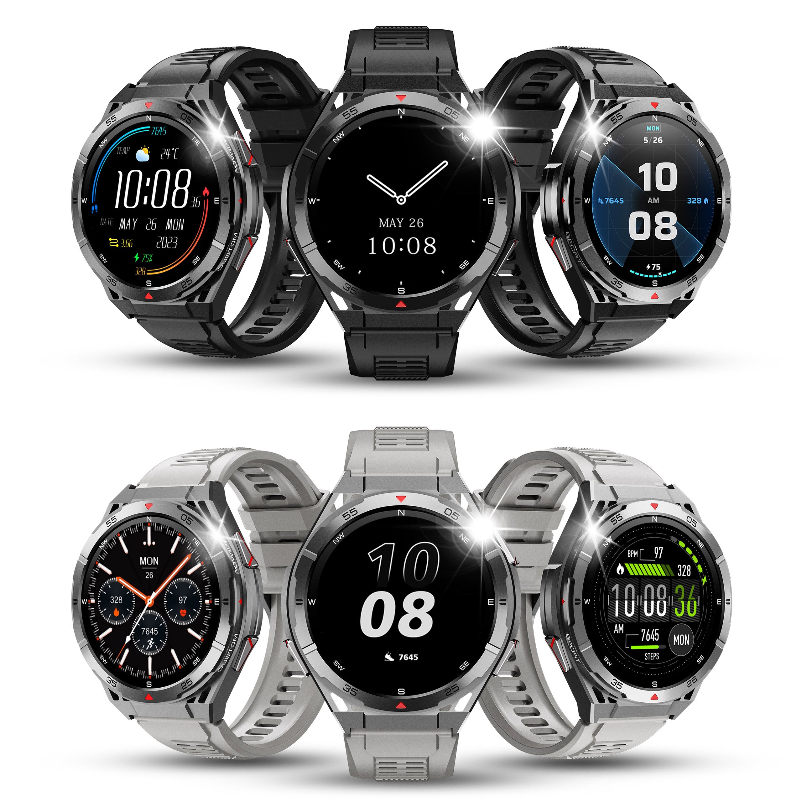 SMARTWATCH MEN'S GPS WATCH WATERPROOF COMPASS AMOLED BAROMETER TALK PL Packaging status original