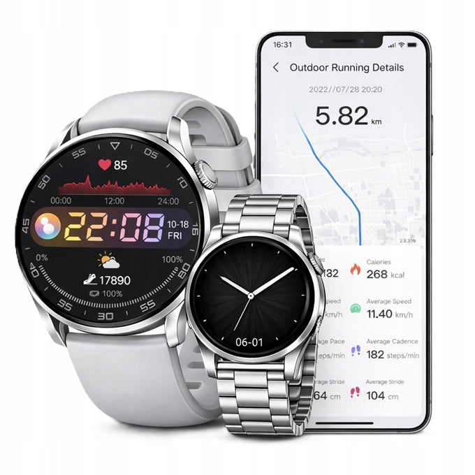 SMARTWATCH MEN'S GPS WATCH WATERPROOF IP68 MENU PL TALK SPORT PASEKx2