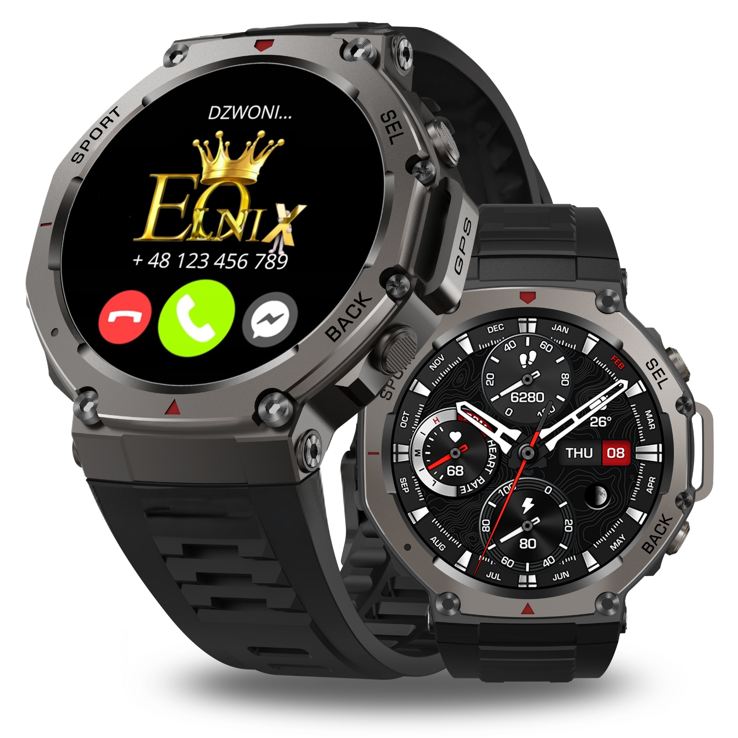 SMARTWATCH MEN'S GPS WATCH WATERPROOF IP69K 5 ATM MENU PL TALK AMOLED Packaging status original