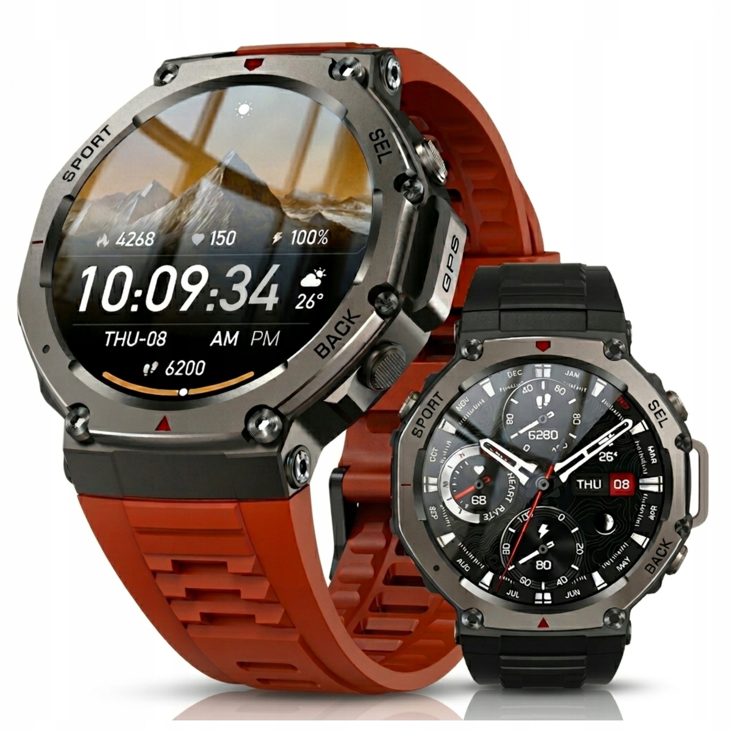SMARTWATCH MEN'S GPS WATCH WATERPROOF IP69K 5 ATM MENU PL TALK AMOLED