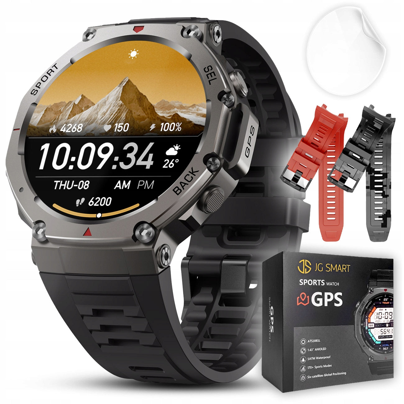 SMARTWATCH MEN'S GPS WATCH WATERPROOF IP69K MENU PL TALK AMOLED SPORT