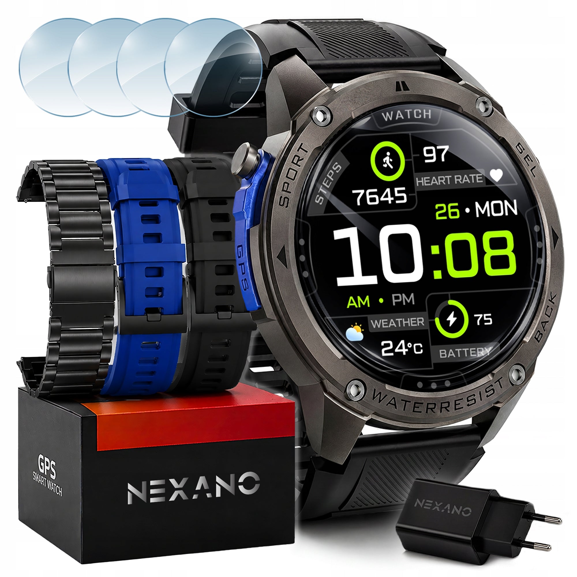 SMARTWATCH MEN'S GPS WATCH WATERPROOF IP69K MENU PL TALK AMOLED