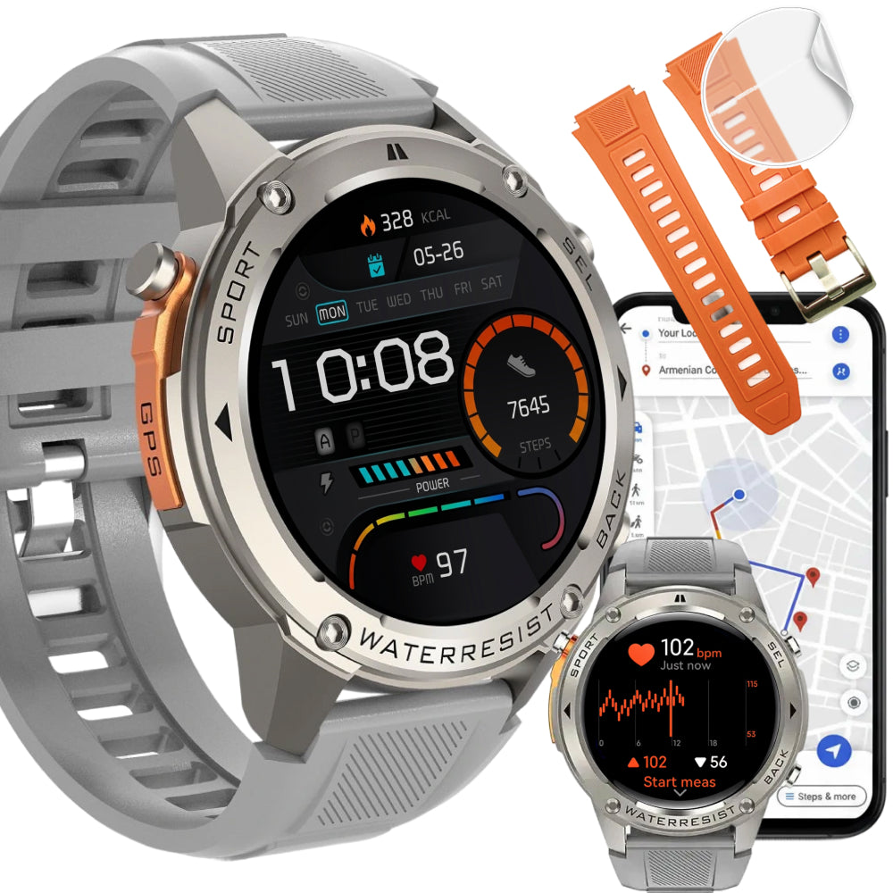 SMARTWATCH MEN'S GPS WATERPROOF MENU POLISH SPORT TALK SMART WATCH PL
