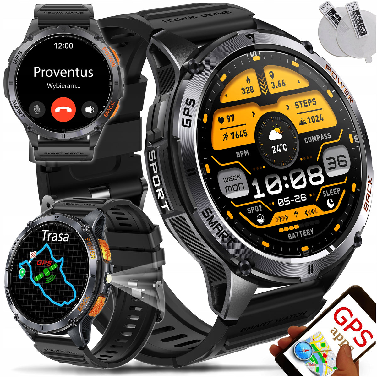 SMARTWATCH MEN'S GPS WATERPROOF TALK MENU PL SPORT SMART WATCH