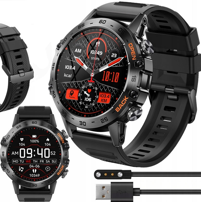 SMARTWATCH MEN'S HAMMER BLACK K52 black 2 pcs bracelet + protective glass EAN (GTIN) 5903858443805