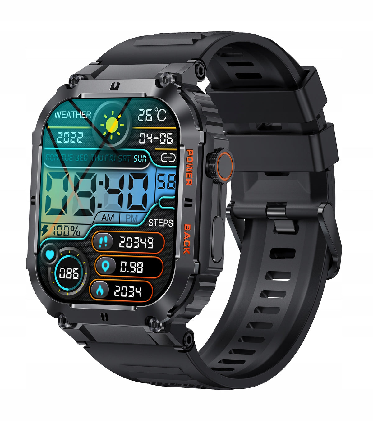 SMARTWATCH MEN'S MILITARY TALK HEART RATE PRESSURE SATURATION SPORT PL