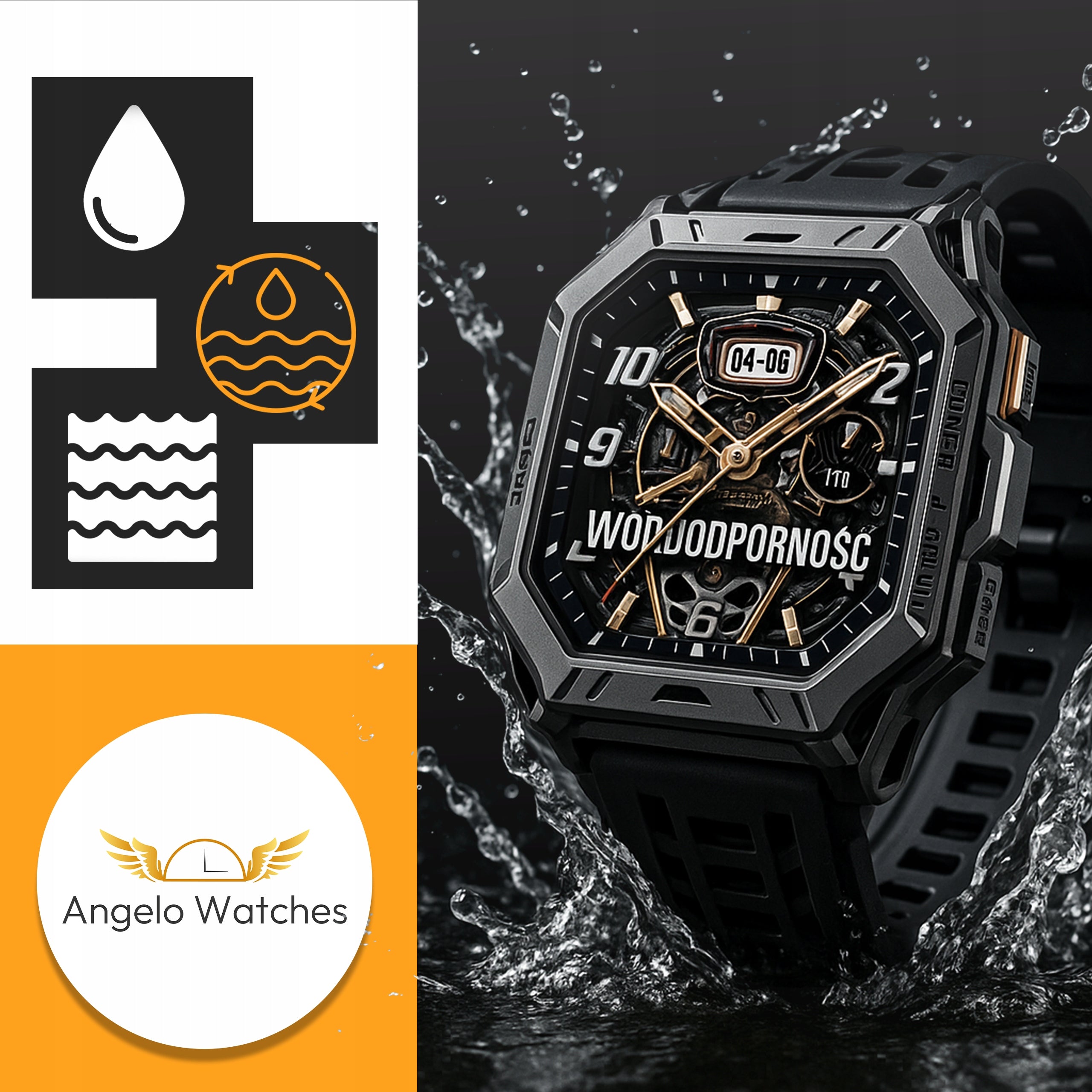 SMARTWATCH MEN'S MILITARY WATERPROOF CONVERSATION MENU POLISH AMOLED 1000mAH Model other