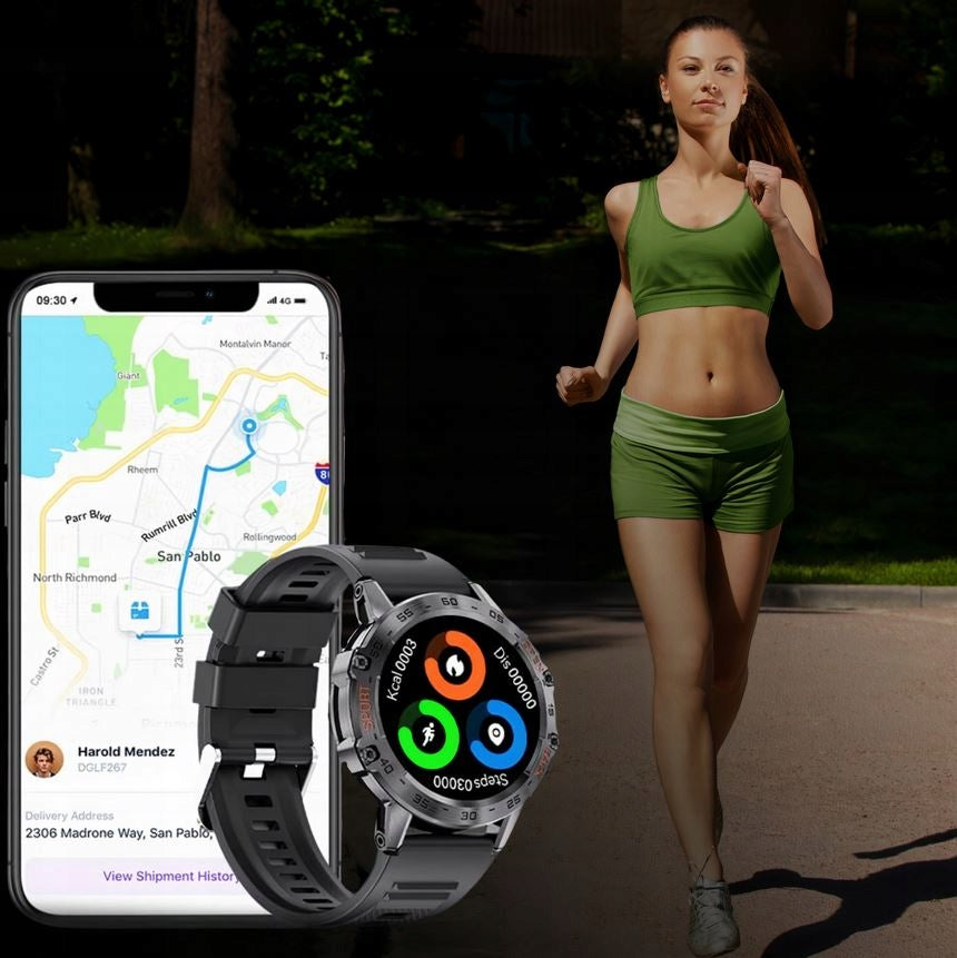 SMARTWATCH MEN'S TALK WATCH WATERPROOF MENU PL 400 mAh + GLASS FREEBIE Manufacturer code Zegarek męski Smartwatch