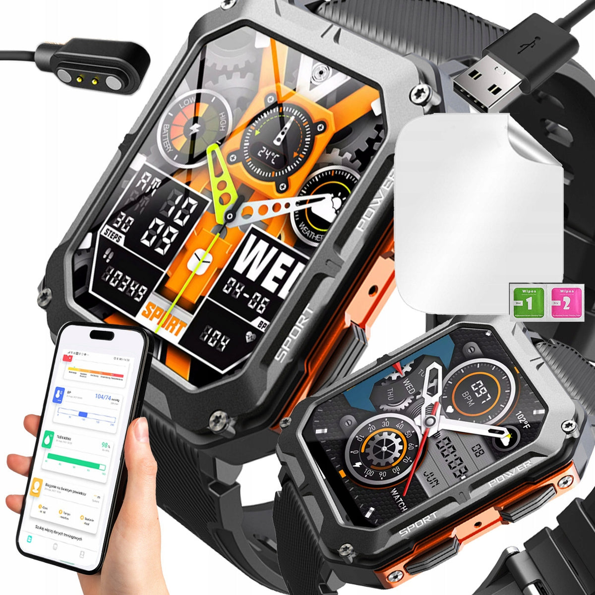 SMARTWATCH MEN'S WATCH BLACK MENU PL MEN'S Bluetooth Call!